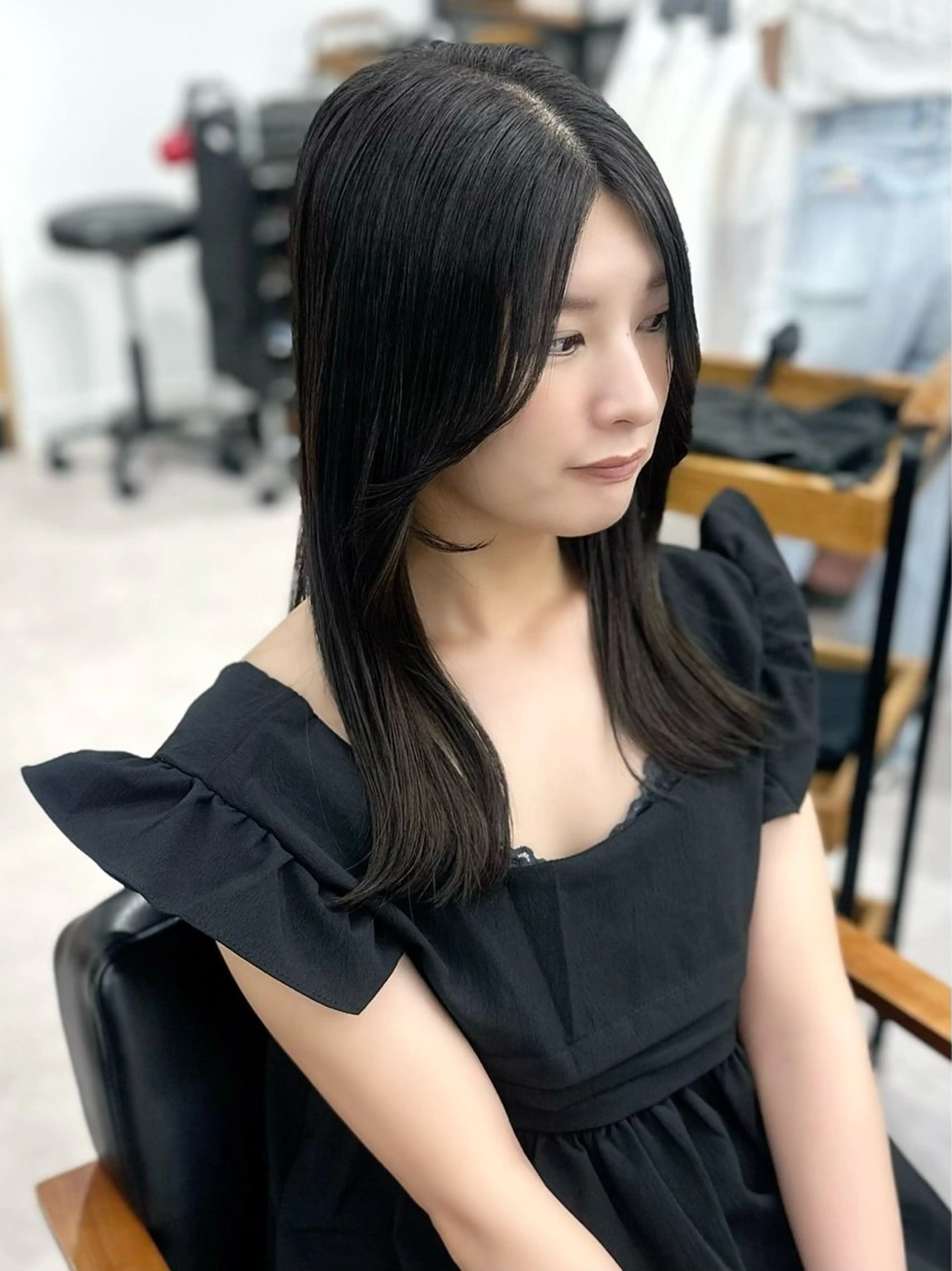 セミロング カラー パーマ ヘアアレンジ メンズ キッズ 骨格レイヤーカット 🌿美髪縮毛矯正のヘアスタイル
