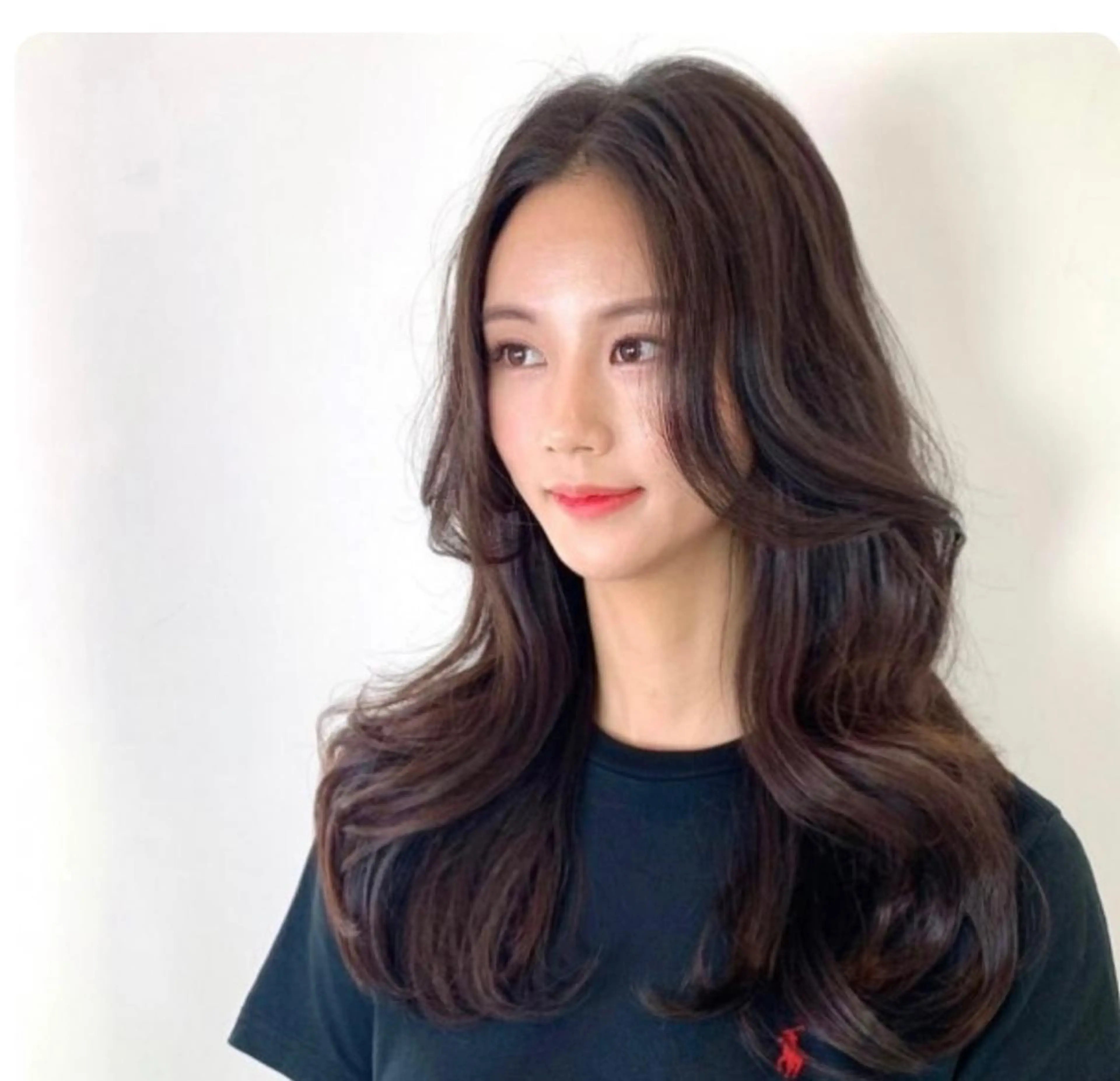 ロング 韓国風ヘア レイヤーカット 白髪染め 解決‼️のヘアスタイル