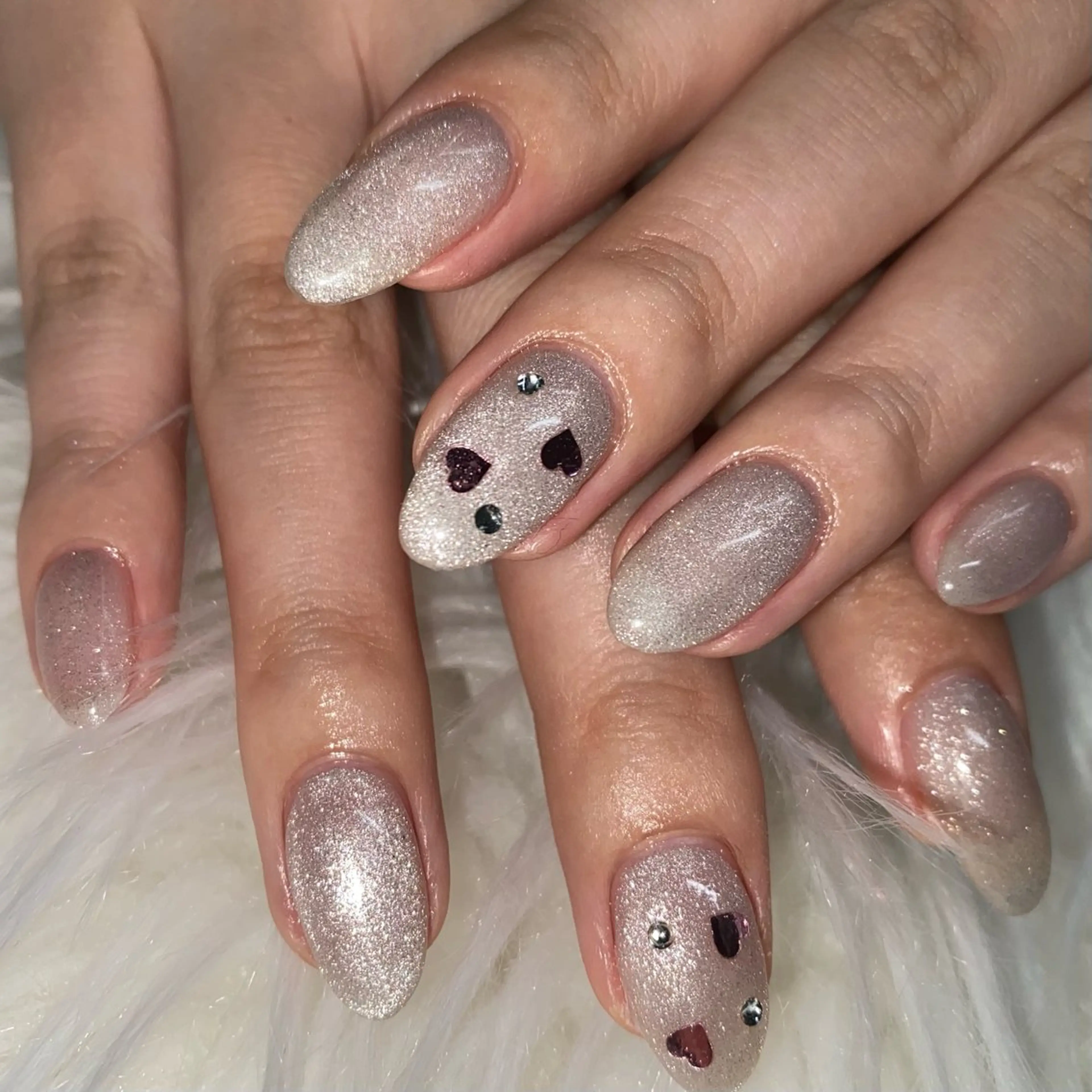 ネイル ハート マグネットネイル シンプルネイル ハンドネイル ハンドケア RaLa（ネイル&アイラッシュ）所属・🫧RaLa ⭐︎AYAKA🫧のネイルデザイン