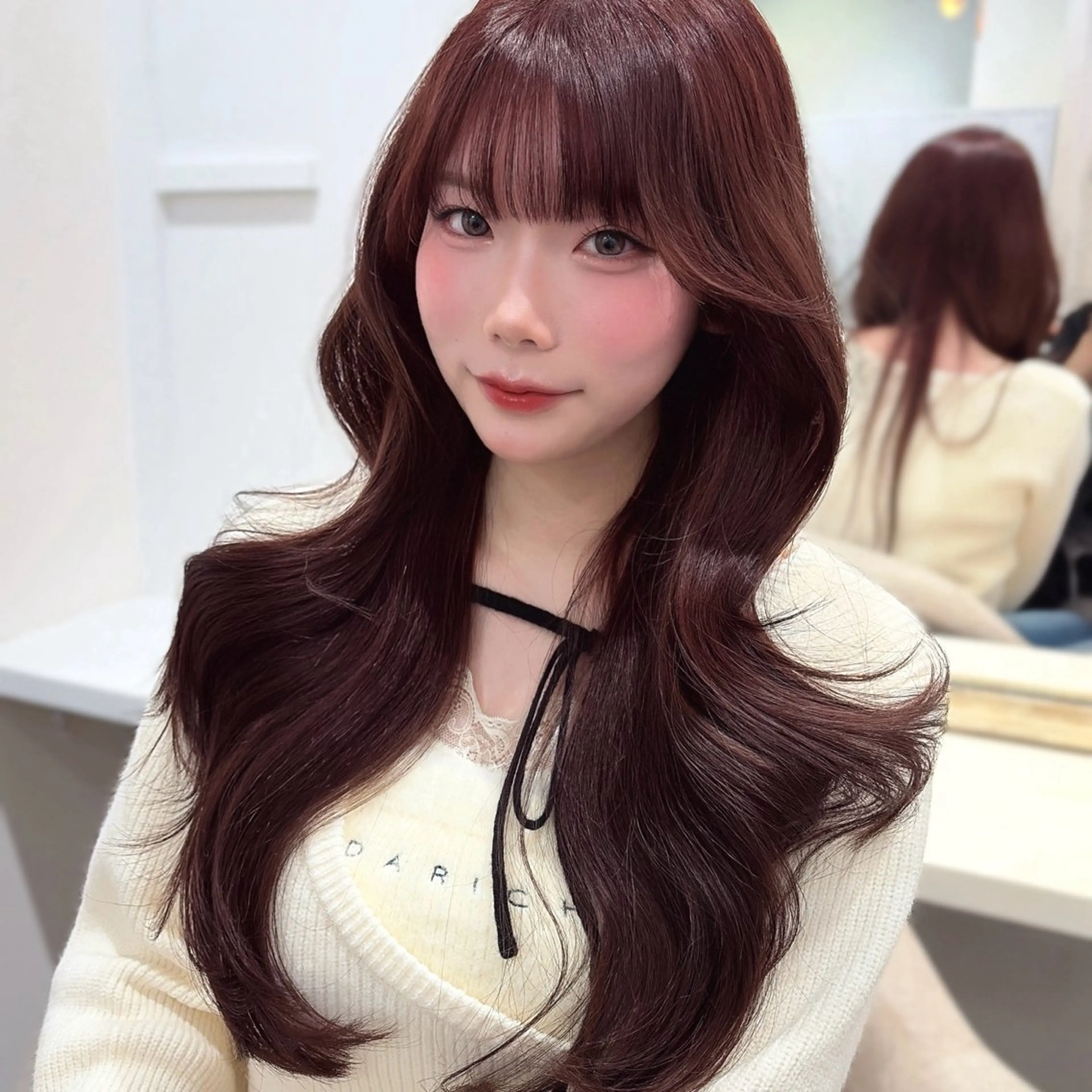 ロング くびれヘア くびれレイヤー レイヤーカット カット ヘアカラー トレンド韓国モテヘア Natsuki🌛のヘアスタイル