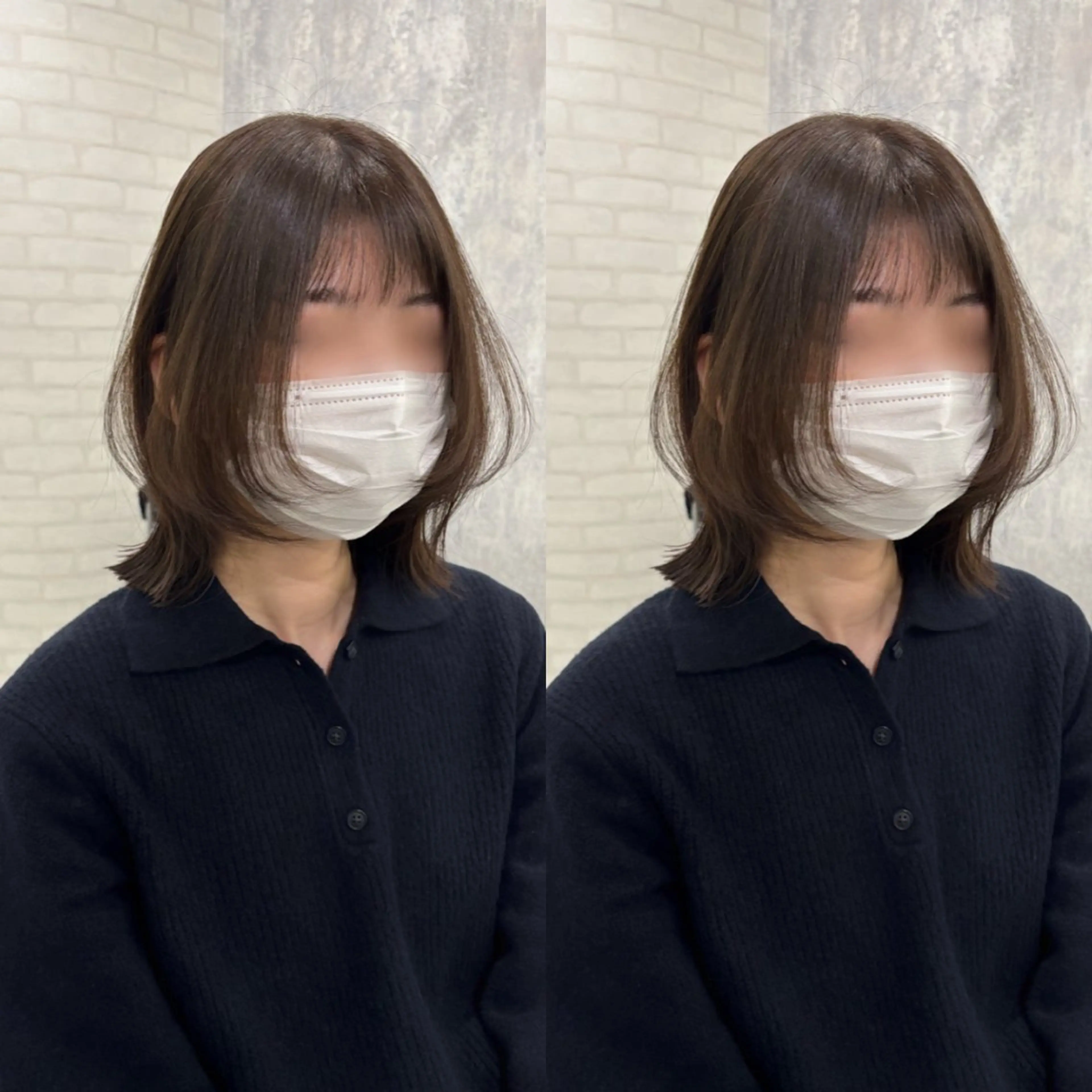 ミディアム カラー ヘアアレンジ カット ヘアカラー トリートメント kei🫟ベージュ /透明感カラー/博多のヘアスタイル
