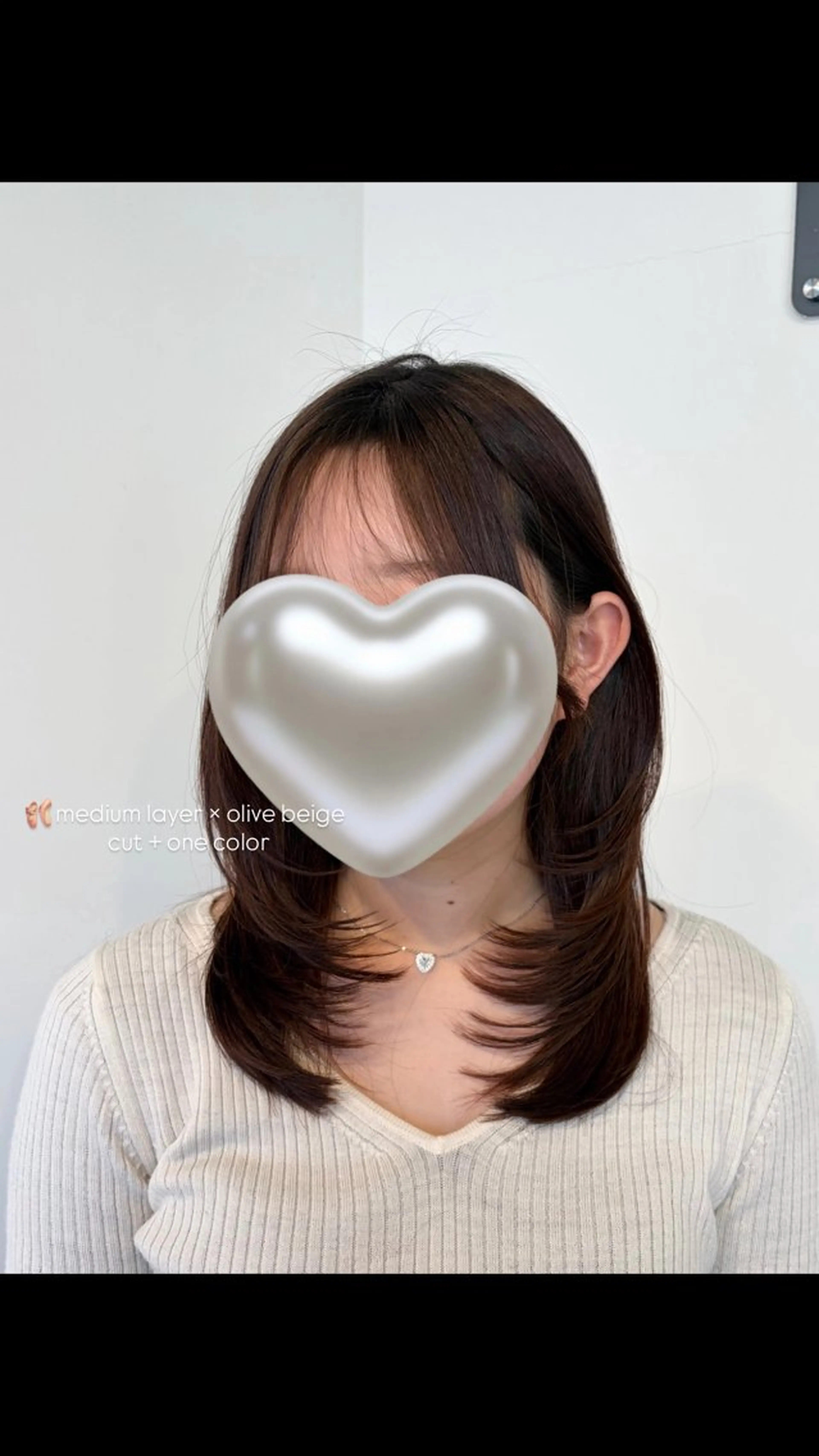 セミロング カット ヘアカラー トリートメント レイヤー🩵オリーブ /透明感/Miuのヘアスタイル
