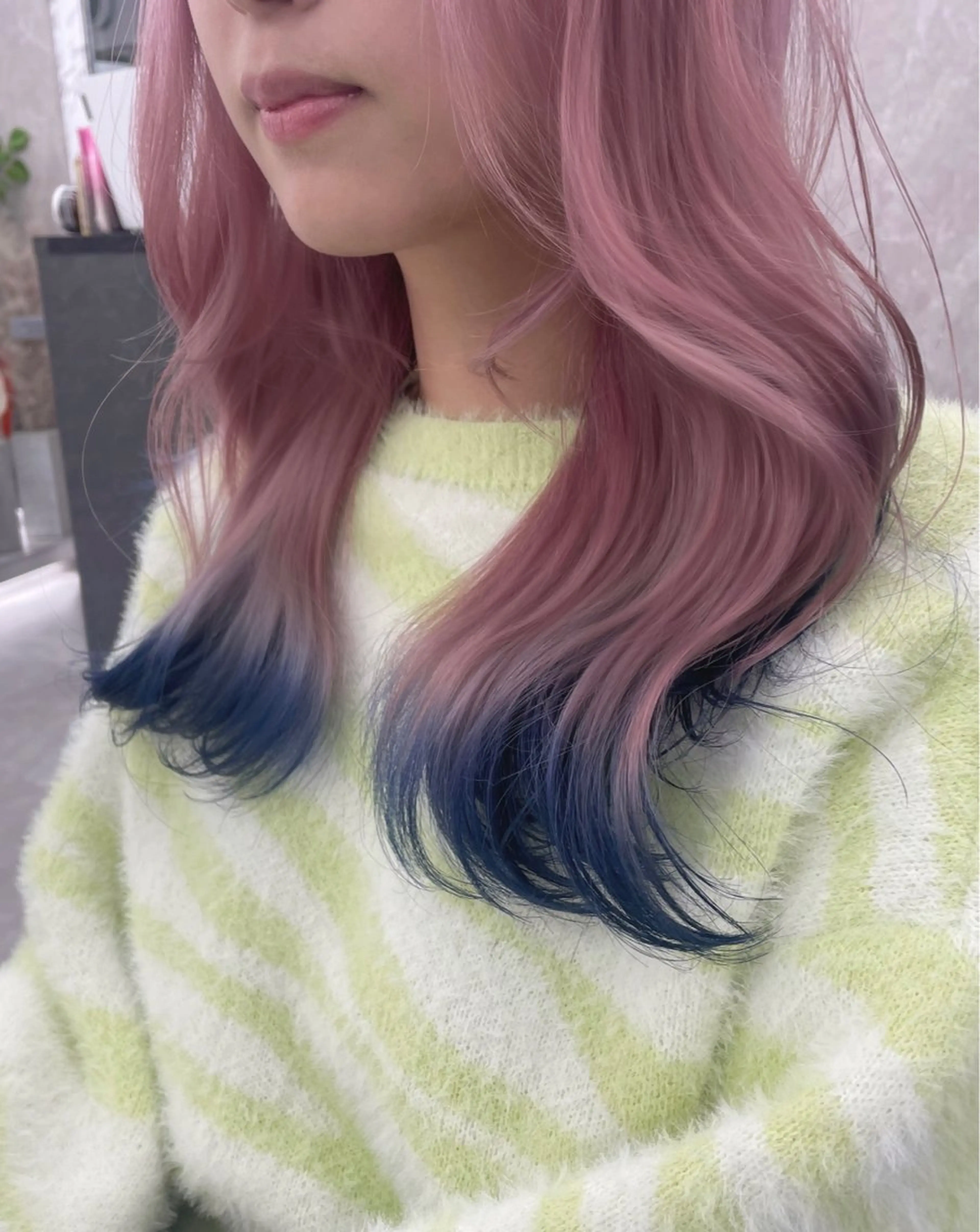 セミロング カラー ヘアカラー 心斎橋/ブリーチなし 髪質改善/レイヤーのヘアスタイル