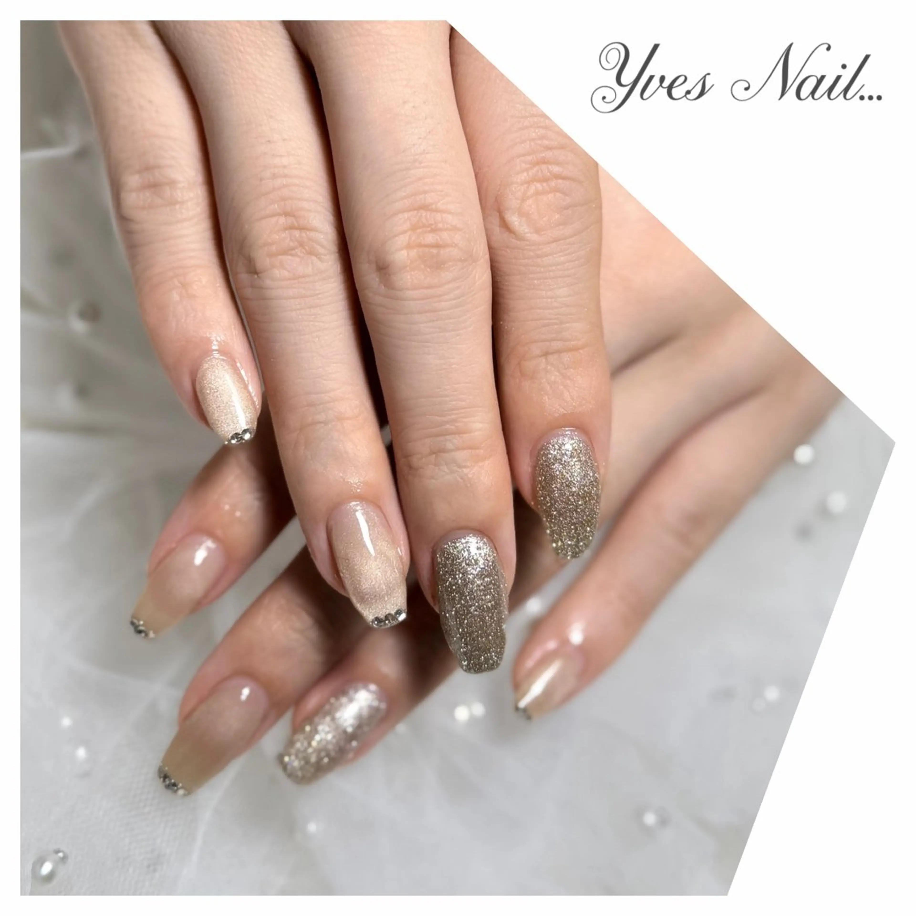 ネイル フラッシュネイル ラメ(グリッター) マグネットネイル シンプルネイル ハンドネイル kanno yのネイルデザイン