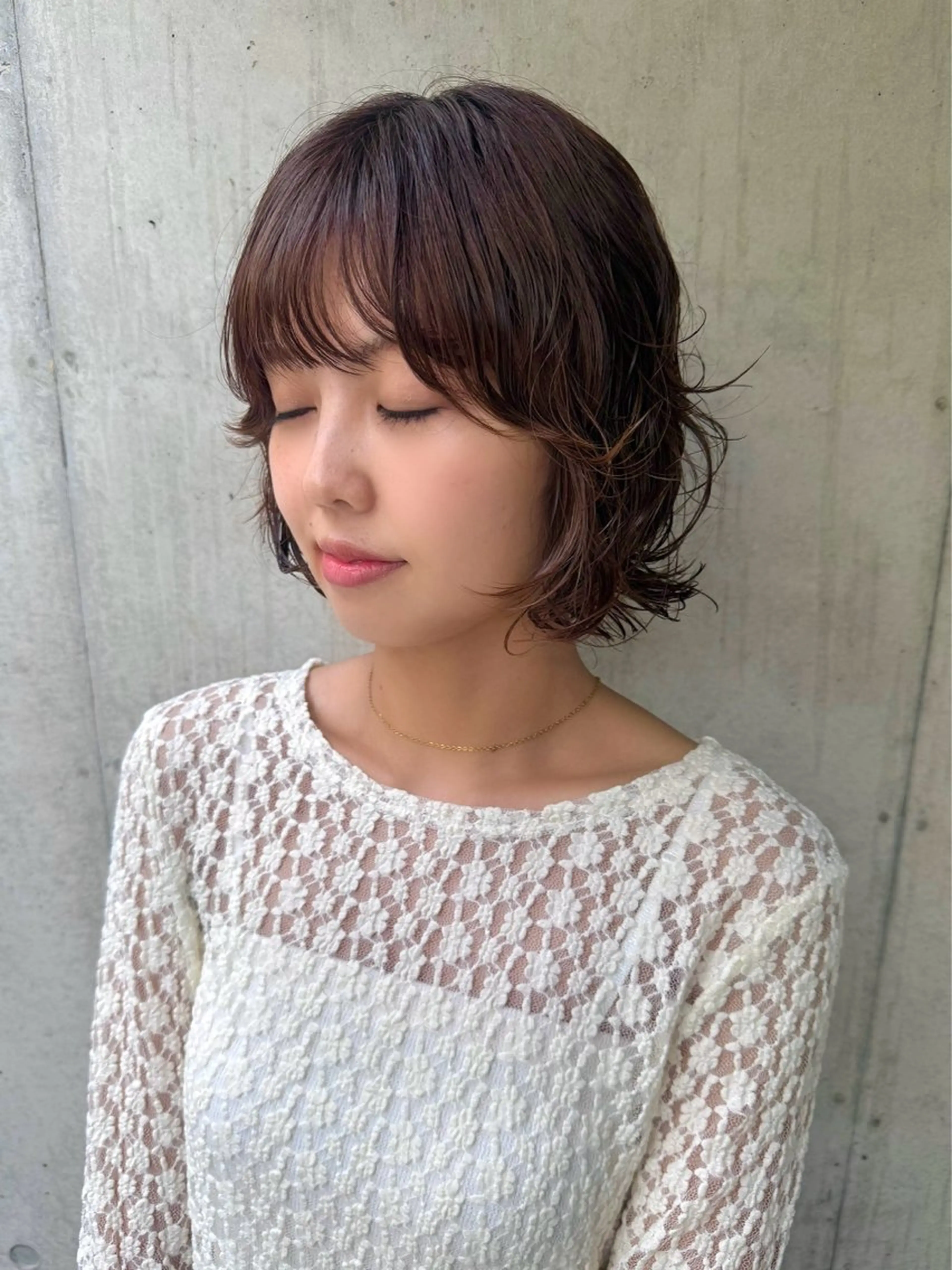 似合わせカット＋ケアパーマ＋3ステップTR#ウルフパーマ#癖毛風パーマ#レイヤーパーマ#ミディアムパーマ#ロングパーマの写真