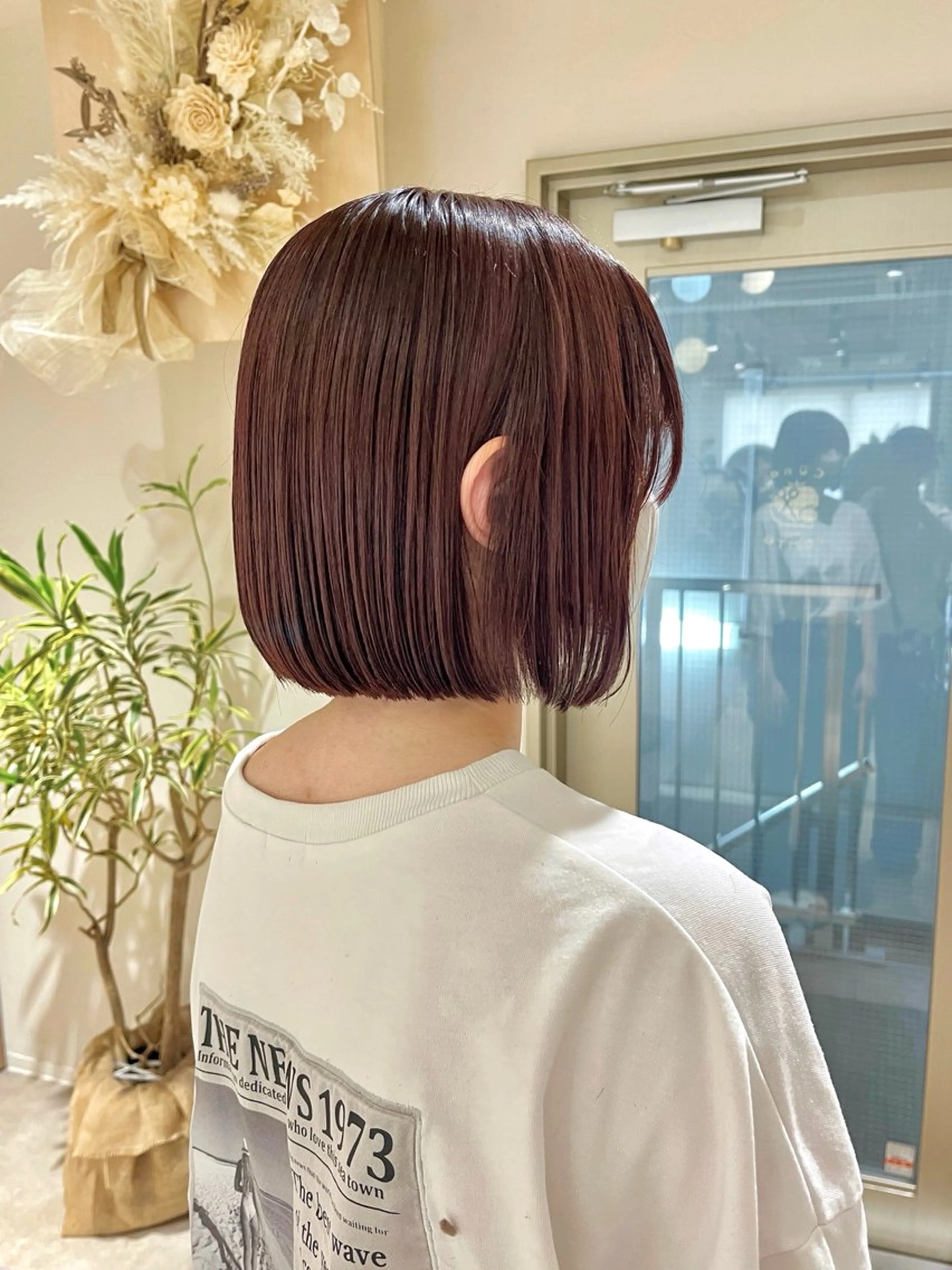 ショート カラー ブラウンカラー ピンクカラー ピンクブラウン ボブ カット ヘアカラー KANO🌷 艶カラーのヘアスタイル