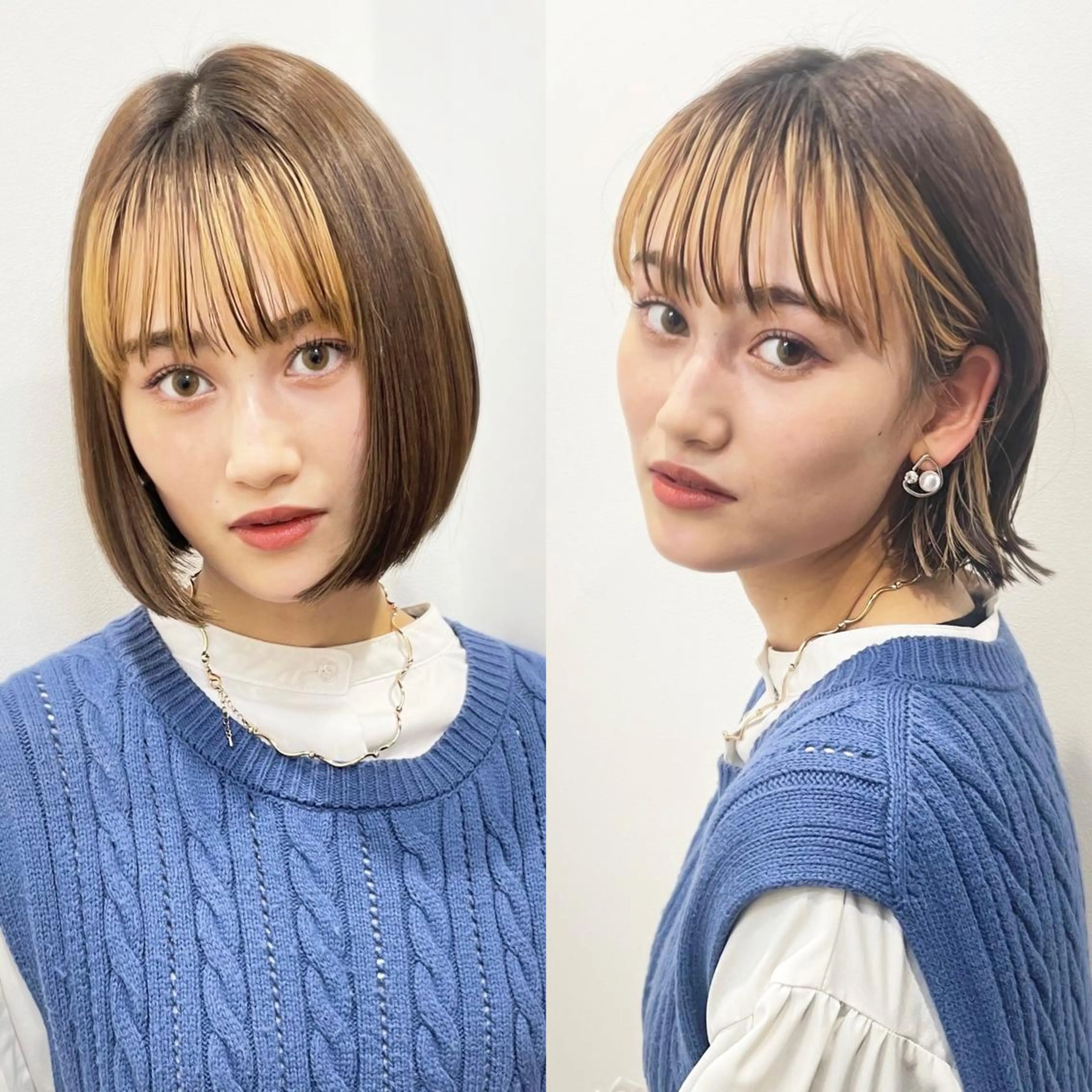 ショート カラー ミストバング デザインカラー イヤリングカラー  フェイスフレーミング インナーカラー 🦋韓国系指名No1 店長/圓山 祐也🦋のヘアスタイル