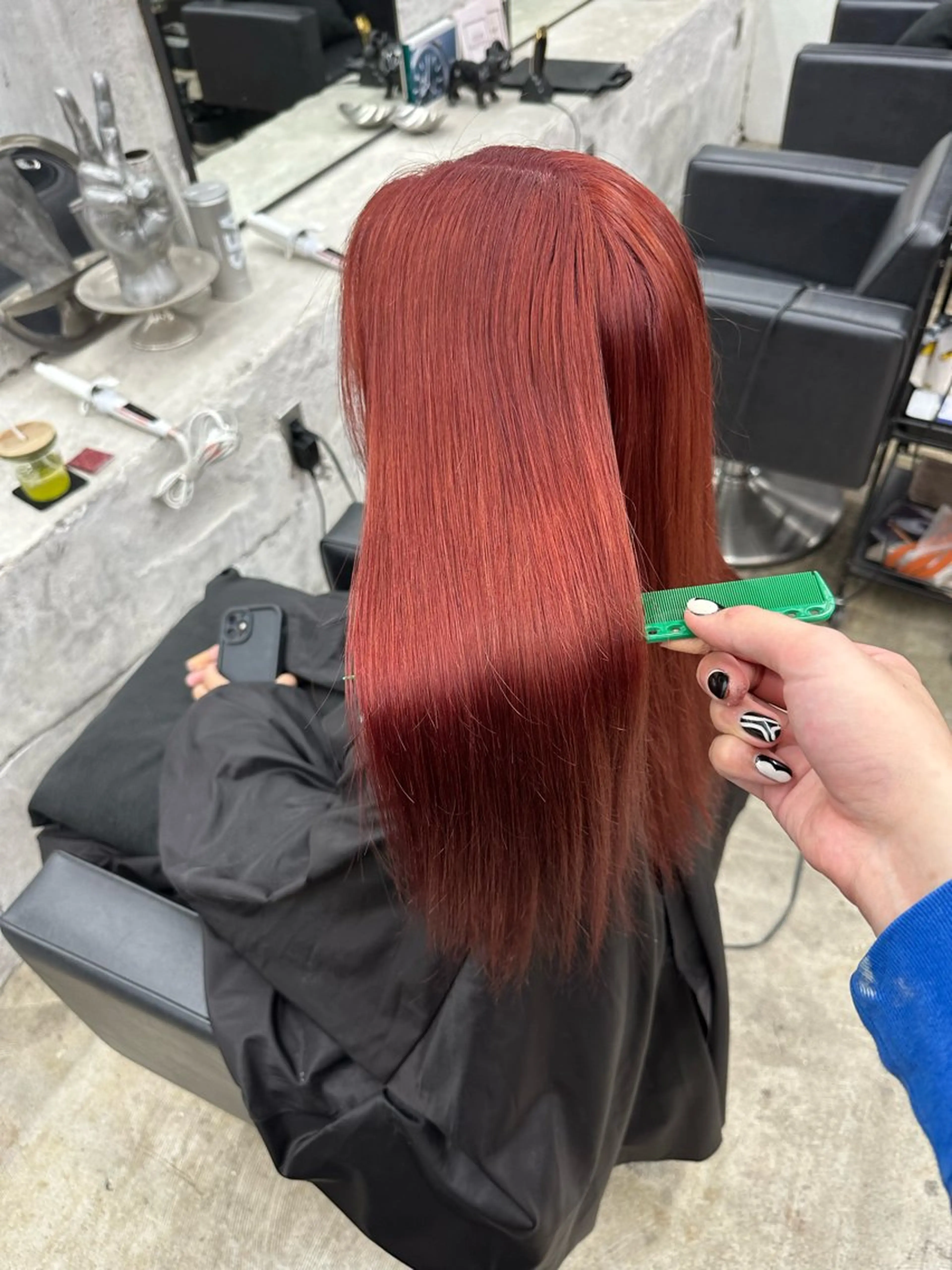 ロング カラー レッドカラー カット ヘアカラー トリートメント 🪐LANDS🪐 福垣 海也のヘアスタイル