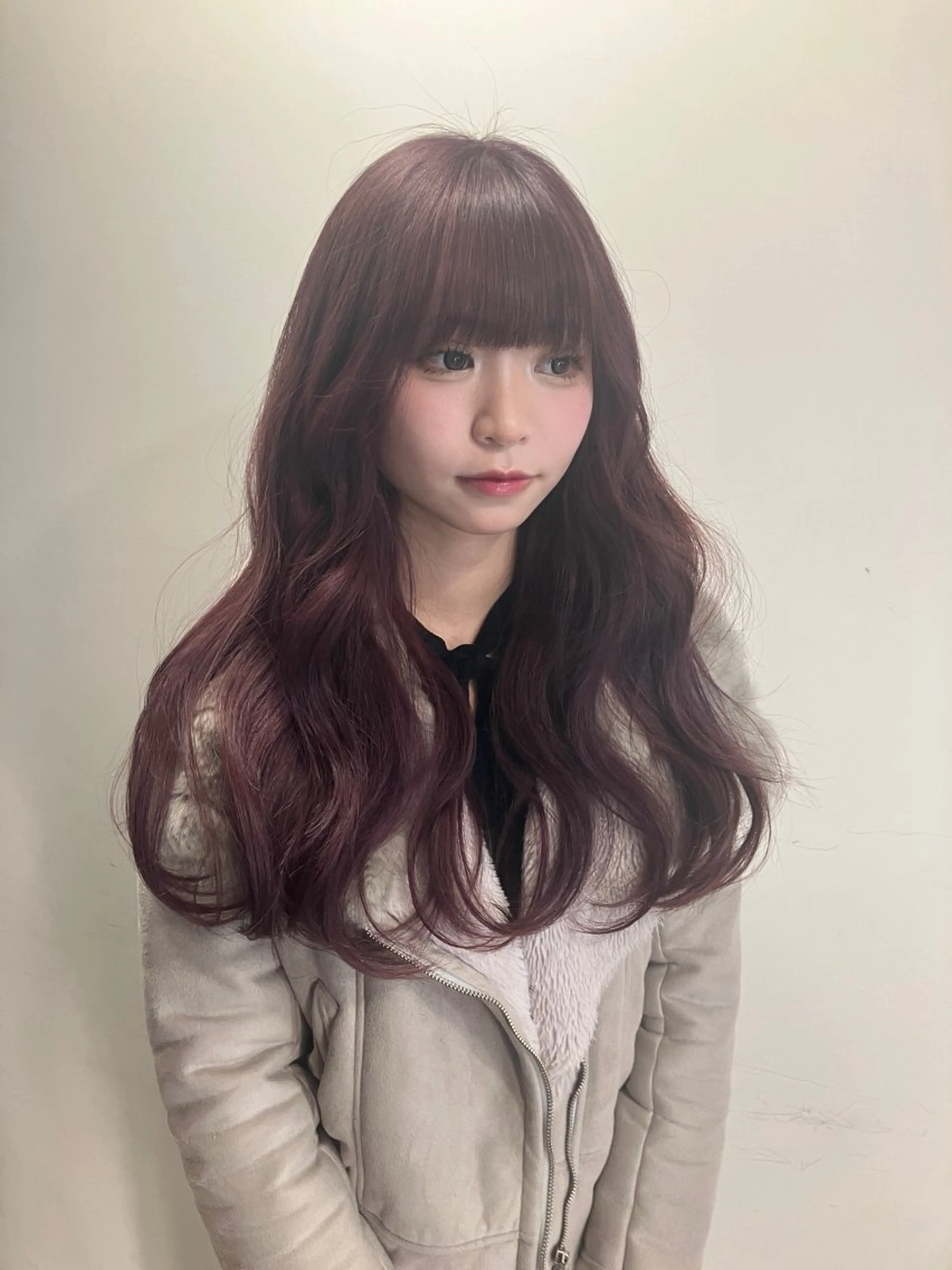 ロング ピンクラベンダー ヘアカラー トリートメント Hanaka🐈‍⬛ 海外×ニュアンスのヘアスタイル