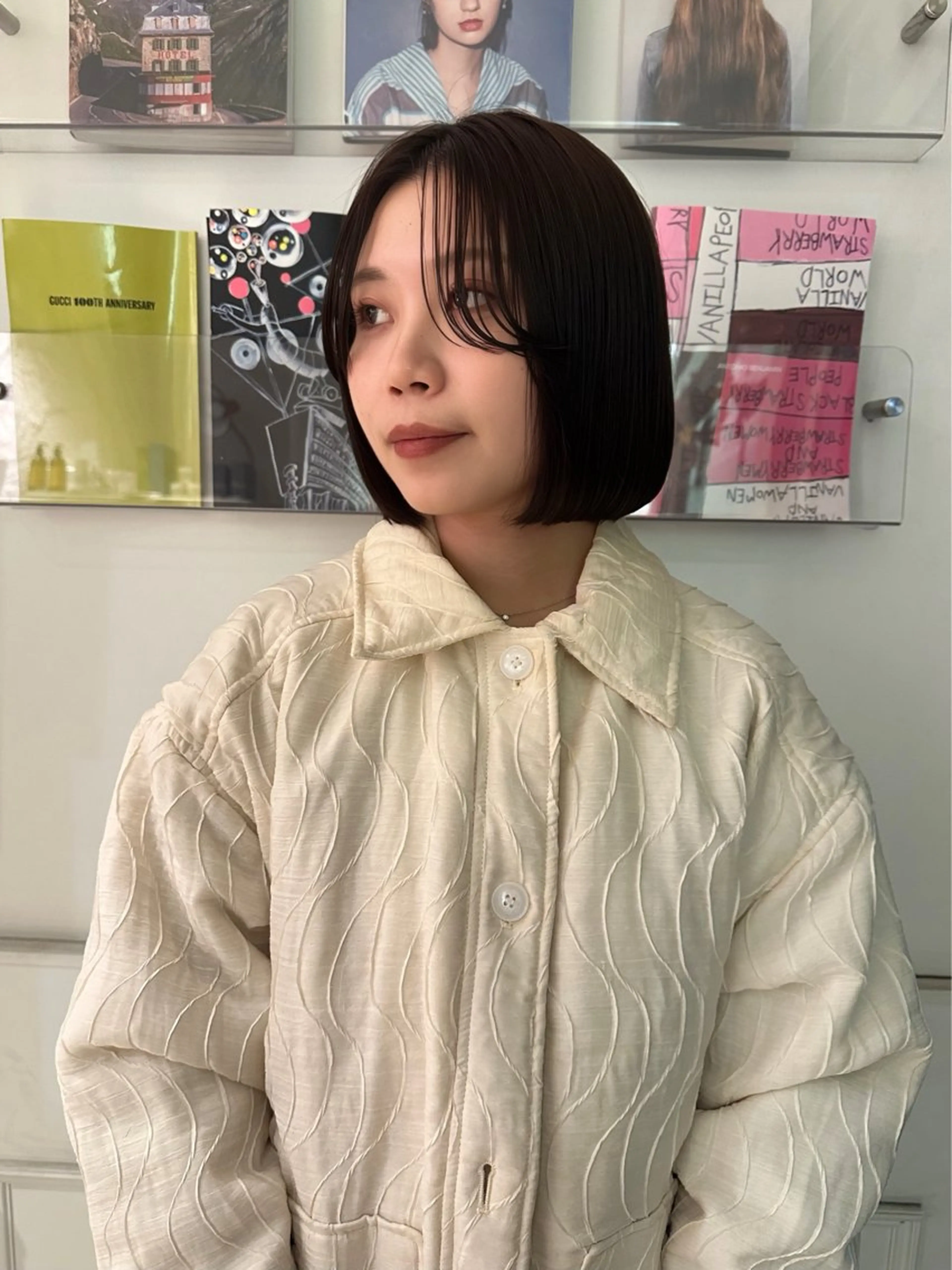 ミディアム カラー カット ヘアカラー トリートメント Manaka🟤 今泉　Musiiikのヘアスタイル