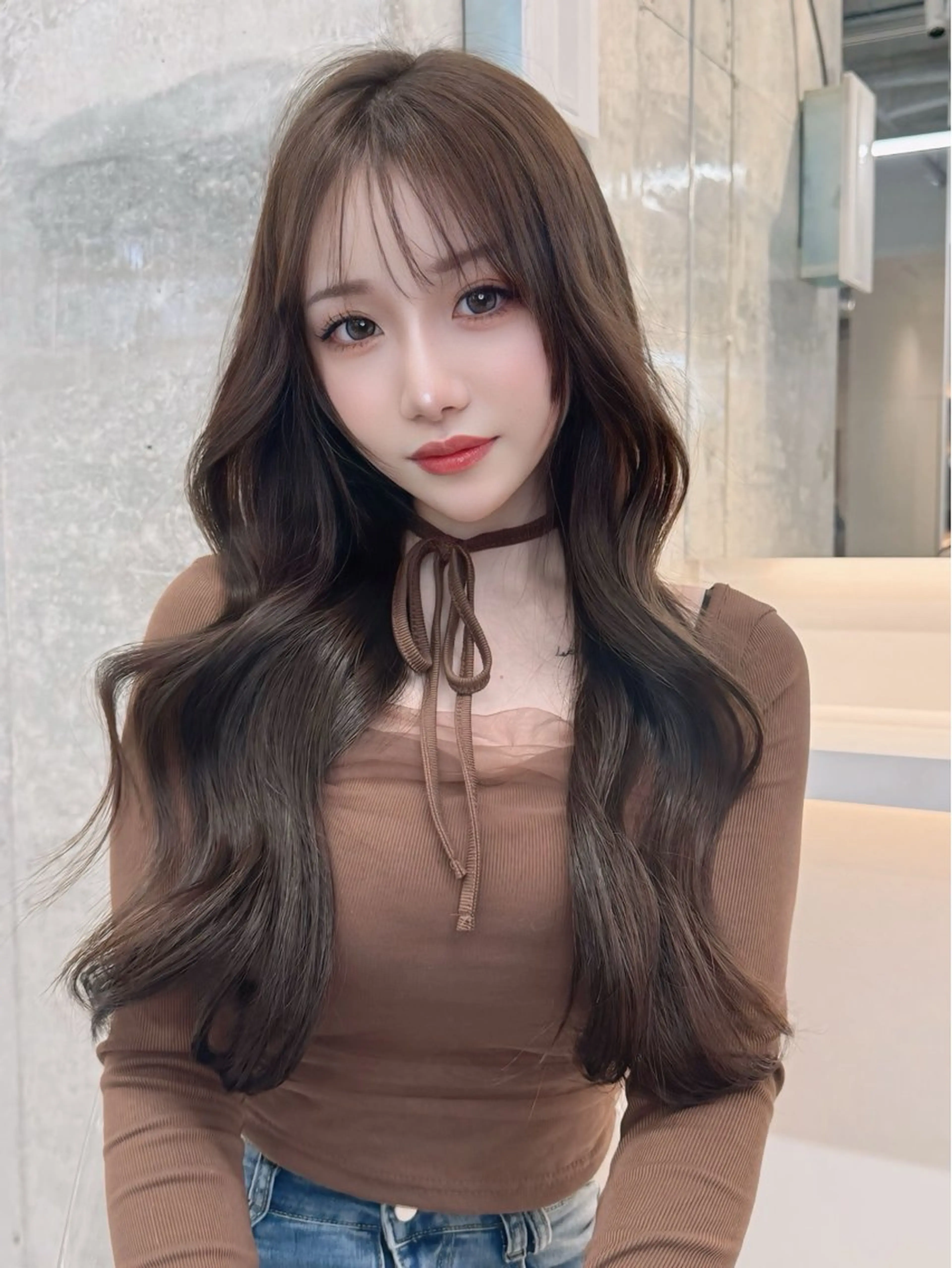 ロング カラー カット ヘアカラー トリートメント Lond mare レイヤーカット/韓国のヘアスタイル