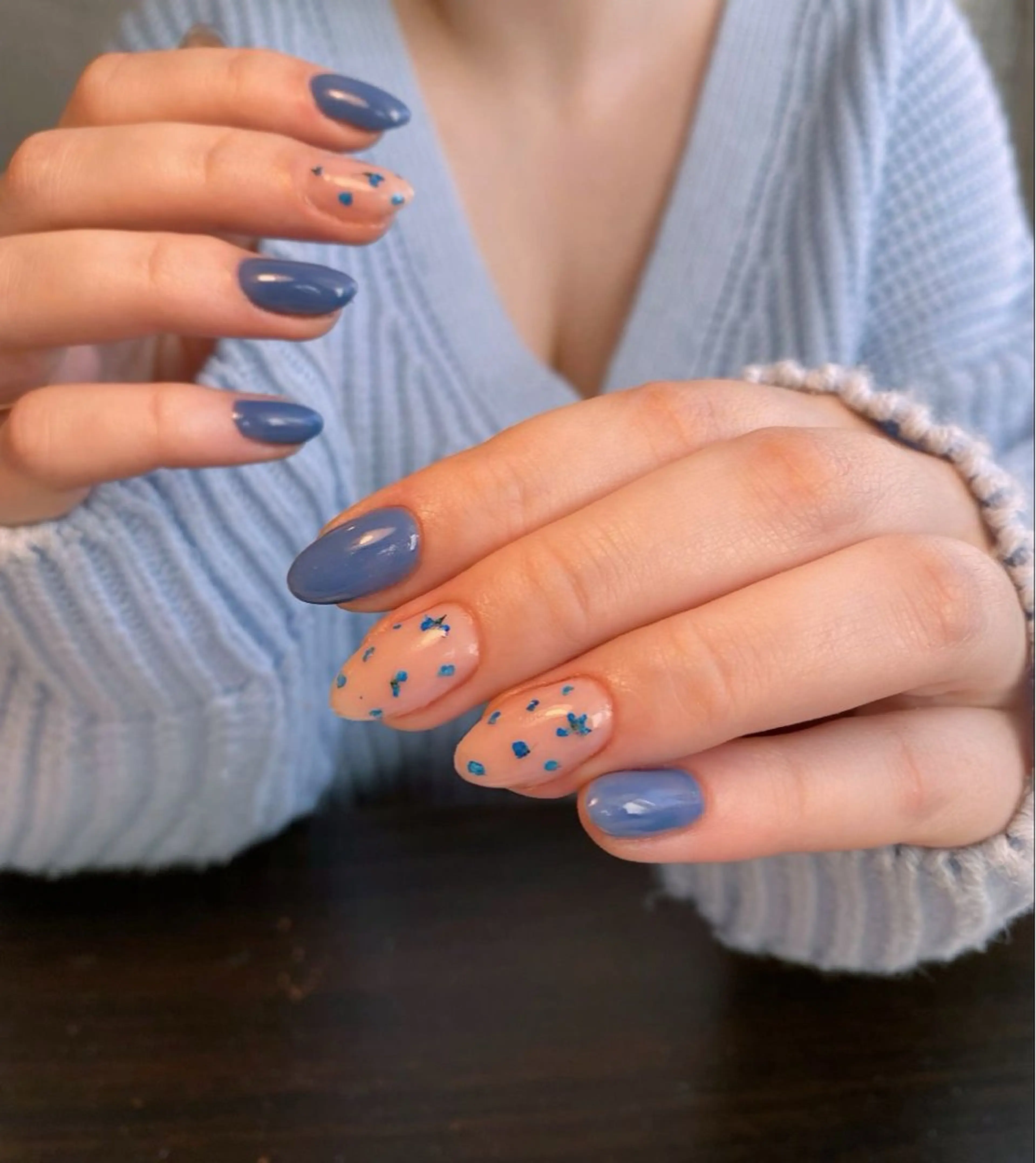 ネイル 韓国ネイル 持ち込み ニュアンスネイル ネイルチップ 冬ネイル RINN ANA.CHUOのネイルデザイン