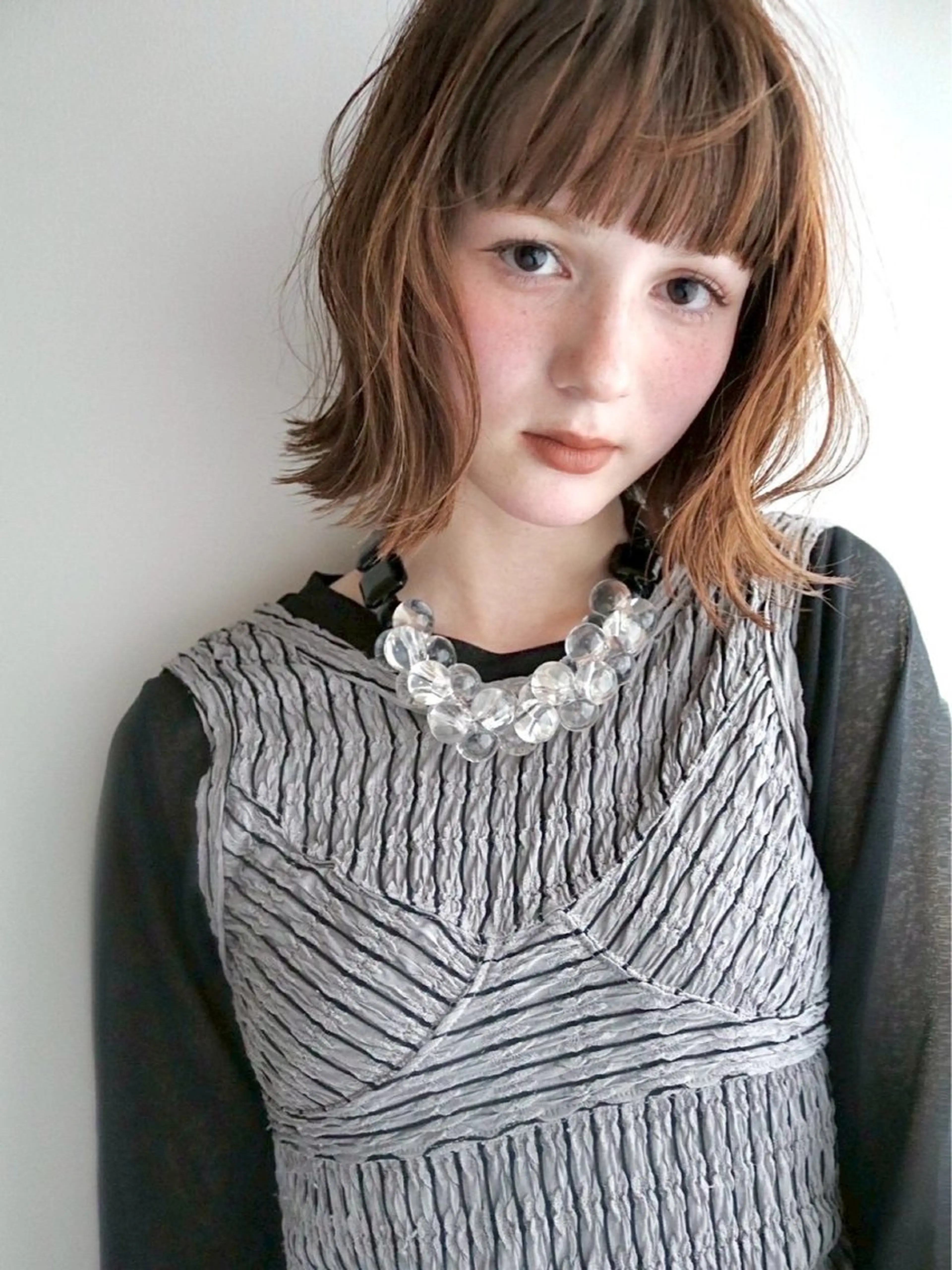 ミディアム ヘアカラー 南石 裕哉のヘアスタイル