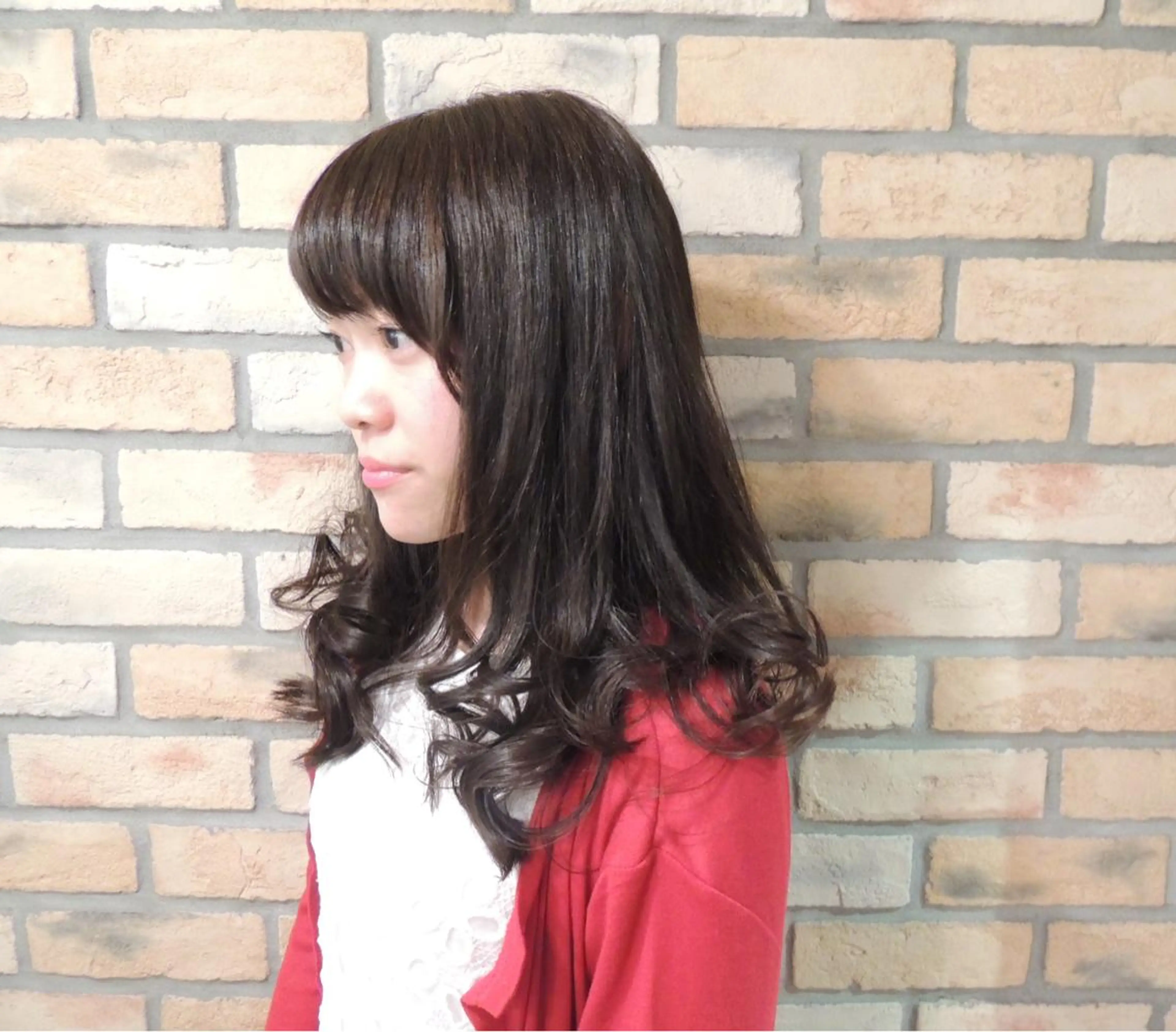 ミディアム カラー パーマ アッシュ 烏山 達也のヘアスタイル