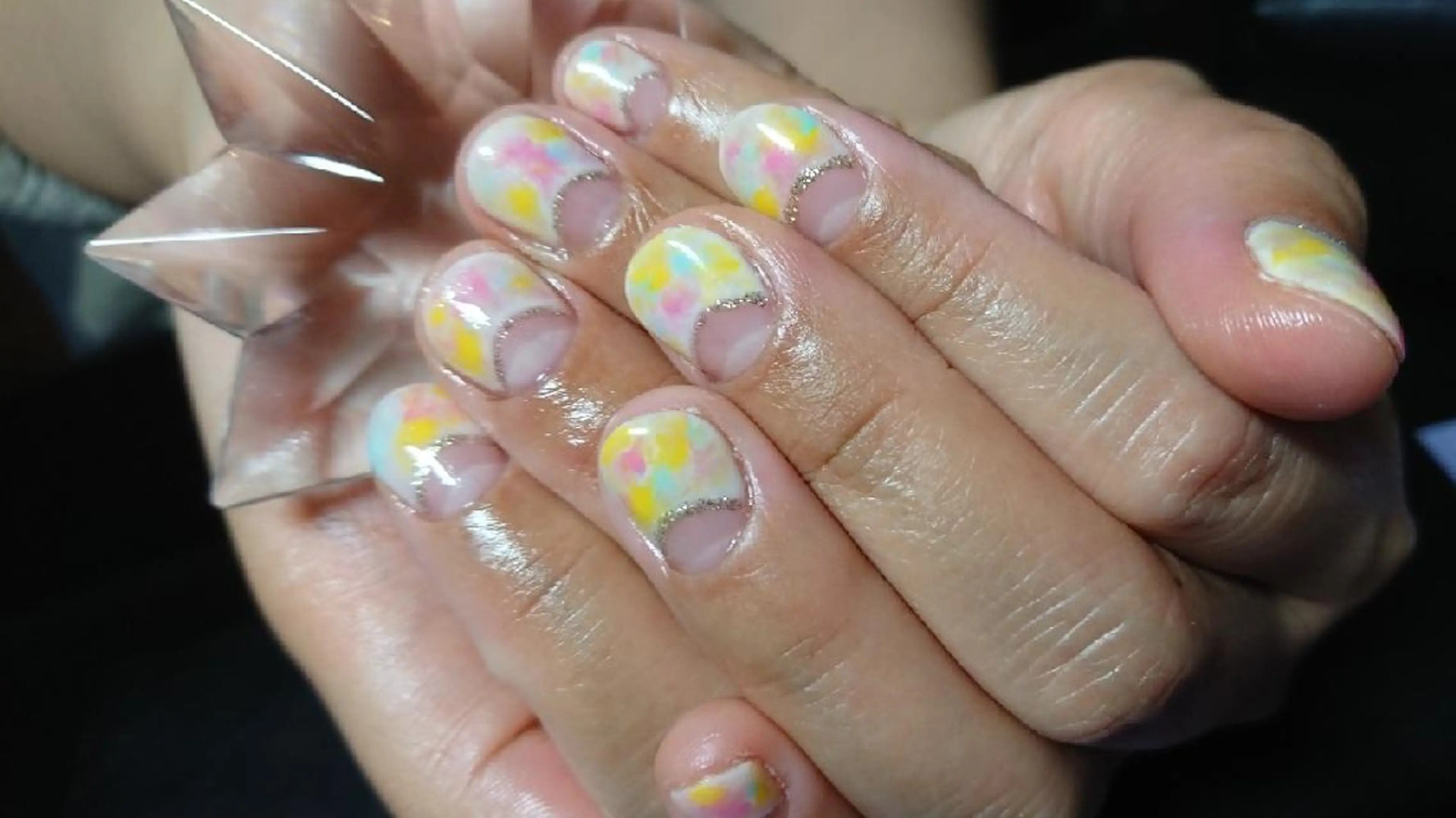 ネイル フレンチネイル ジェルネイル 持ち込み 逆フレンチ 春ネイル 平野 亜季のネイルデザイン