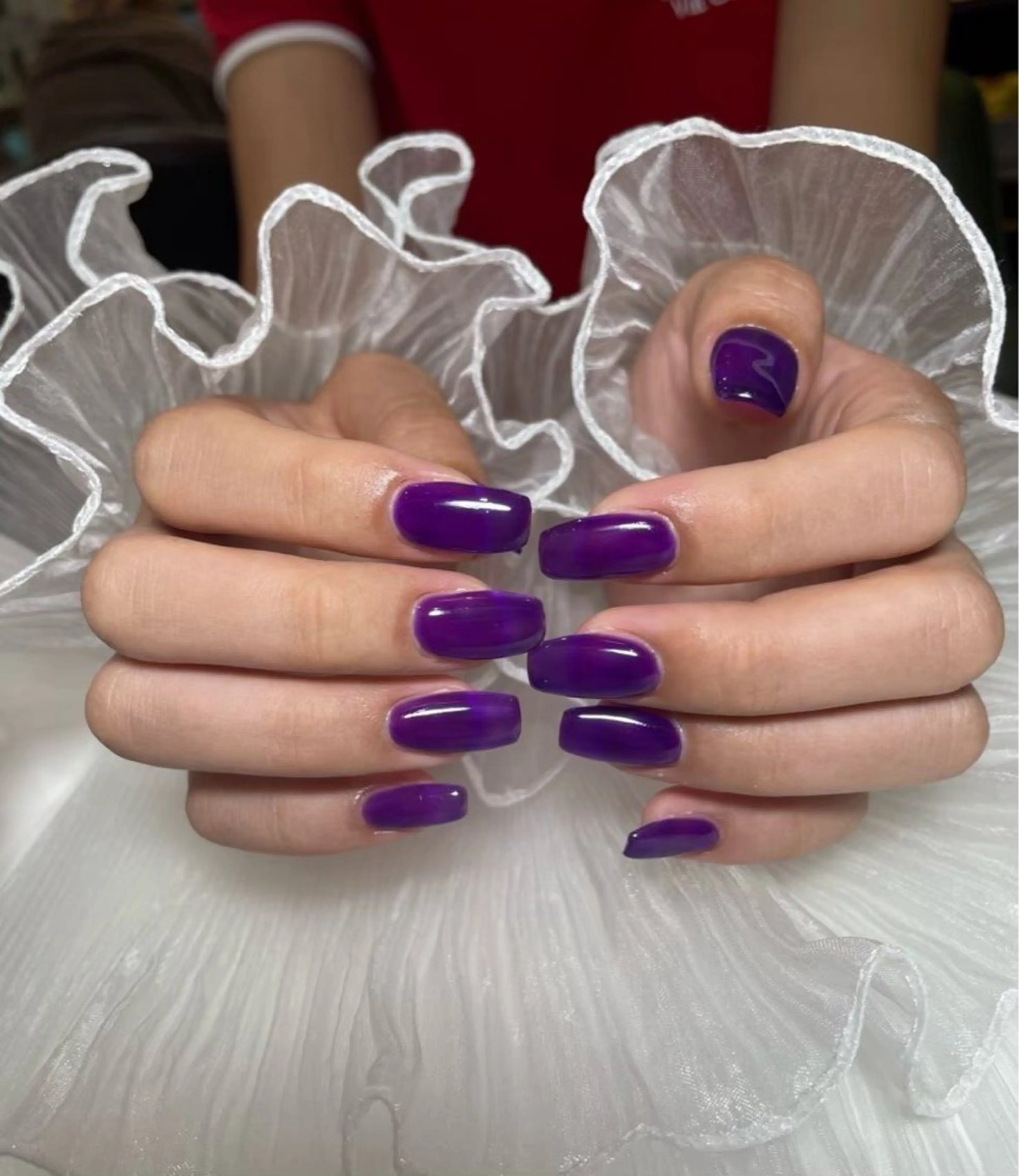 ネイル パープル ハンドネイル ハイトーン/ ネイル💅まりなのヘアスタイル