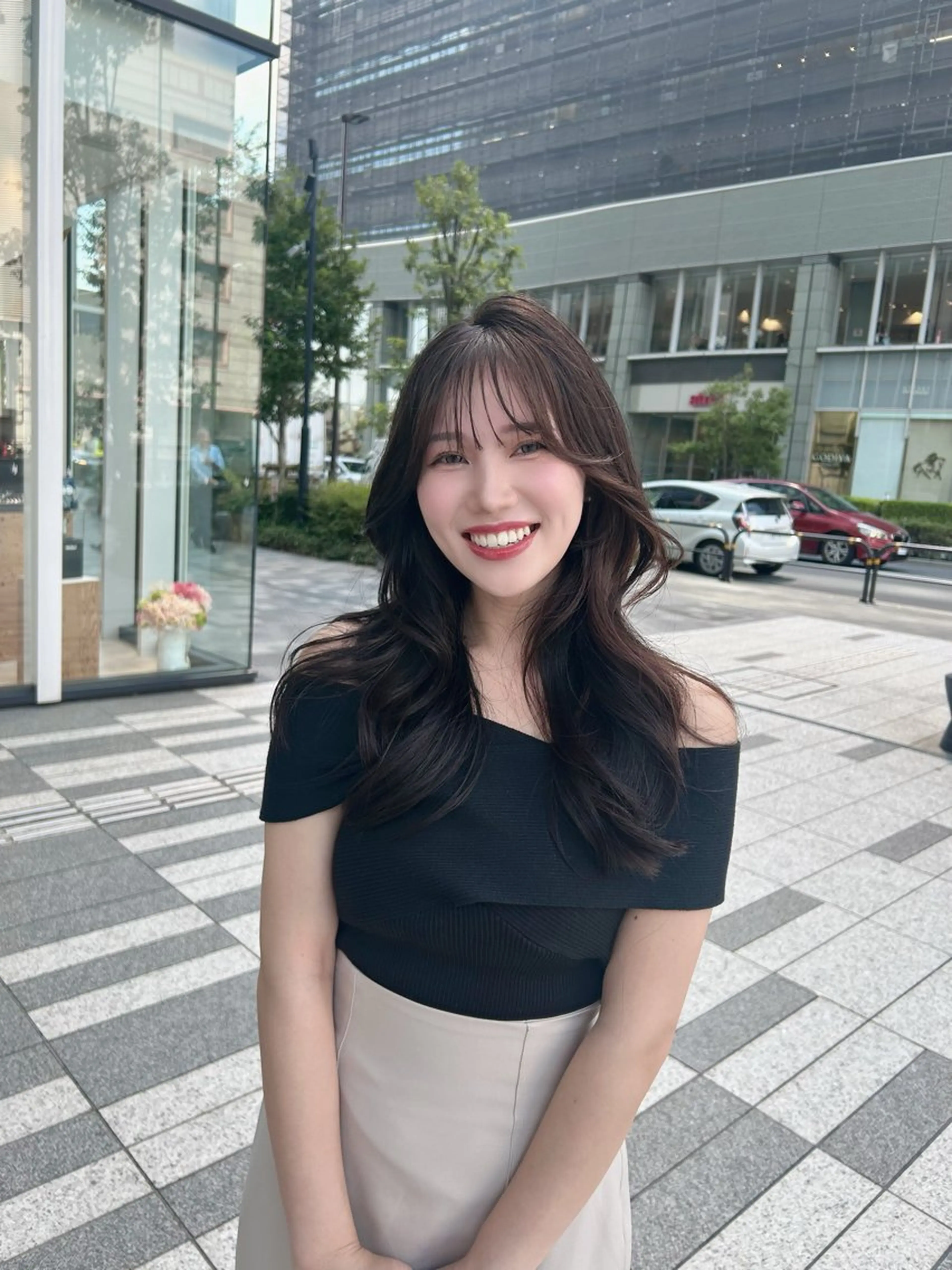 ロング カット ヘアカラー トリートメント 🎀大竹美侑／顔まわ りカット／レイヤーのヘアスタイル