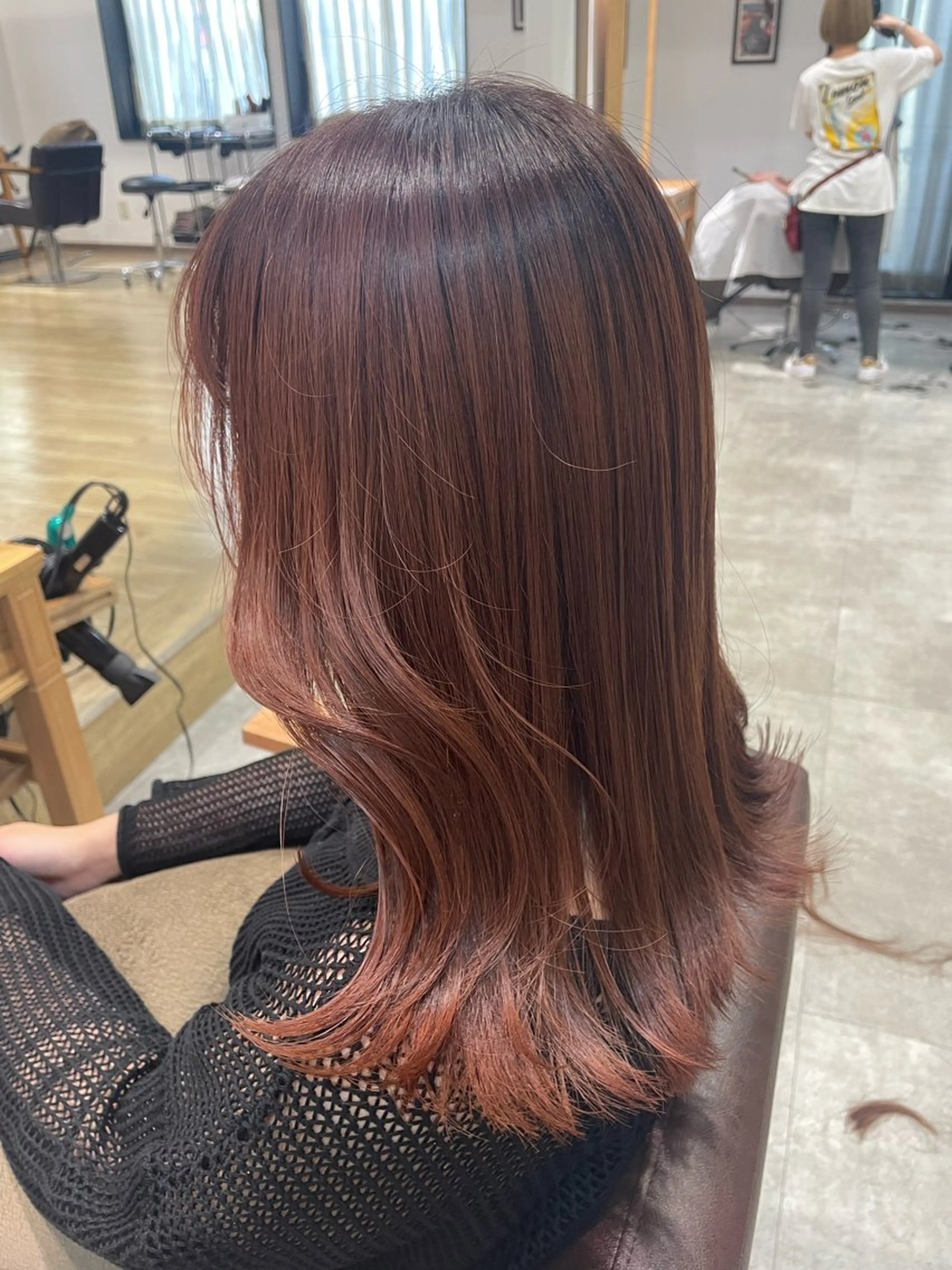 ミディアム オレンジブラウン ヘアカラー トリートメント LICO HAIR&RELAXATION 一宮店所属・木村 真知子のヘアスタイル