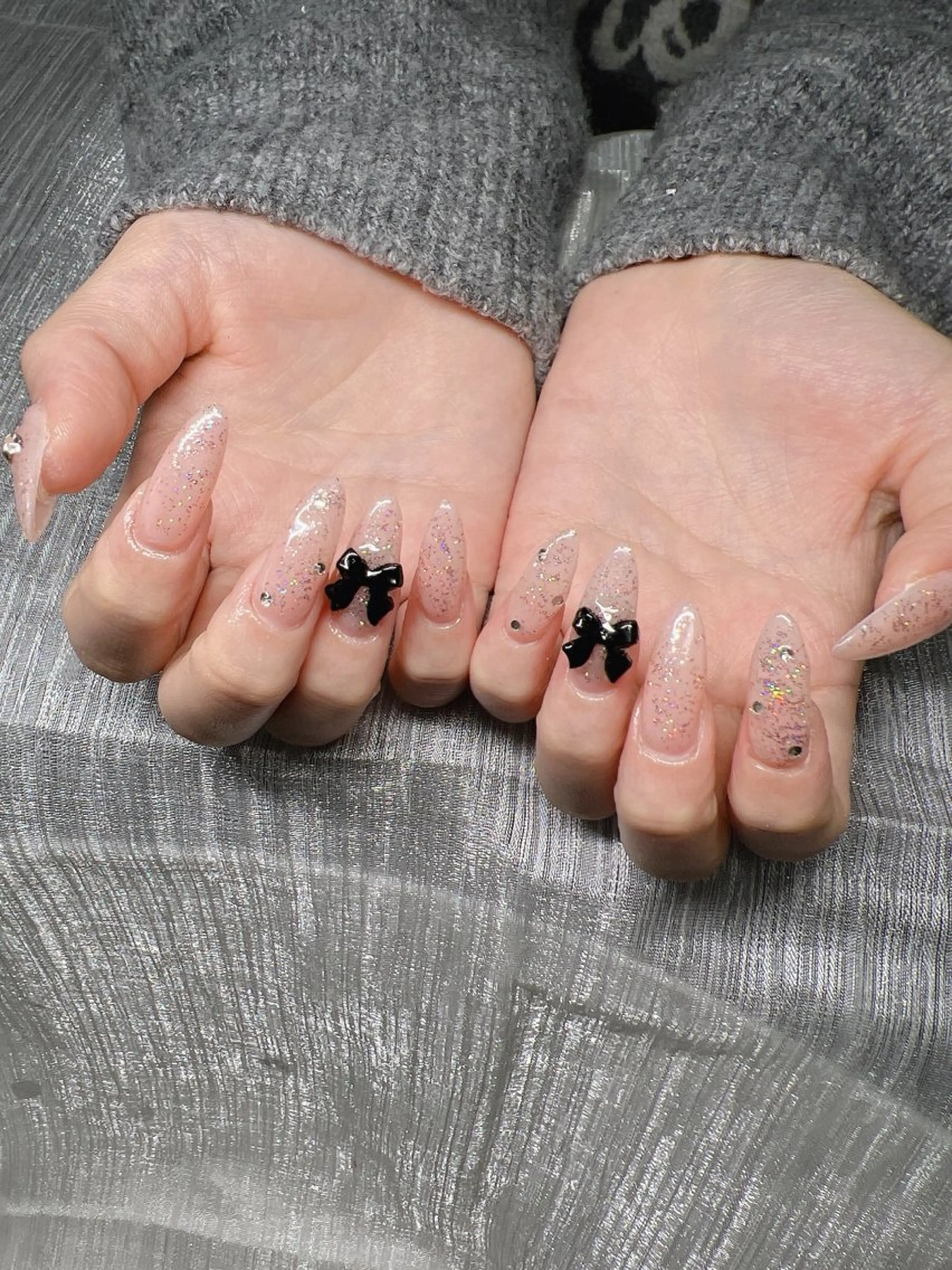 ネイル オーロラネイル チークネイル 長さ出し フットネイル フレンチネイル ハンドネイル Lee Nailsのネイルデザイン