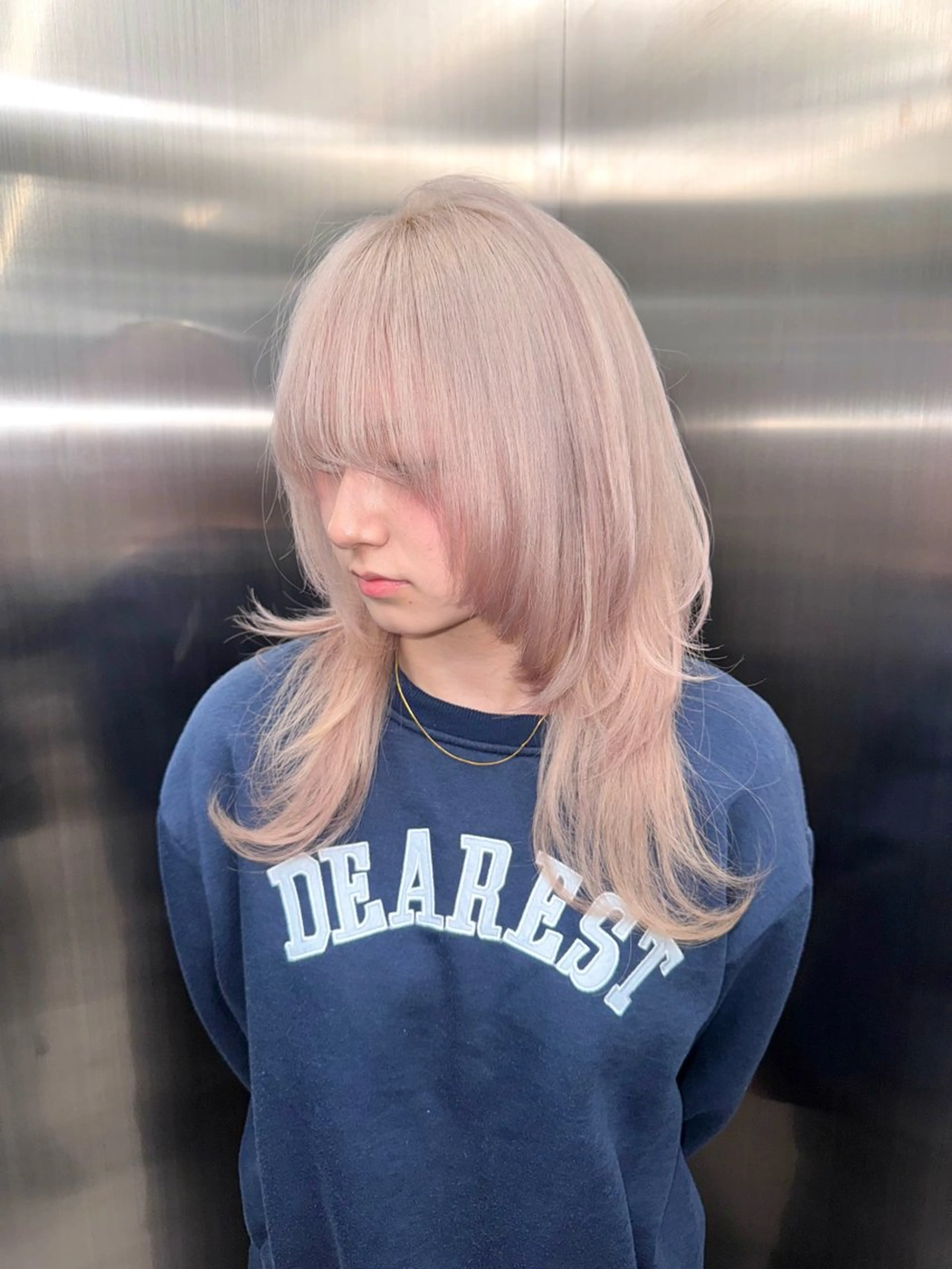 ミディアム ヘアカラー ハイトーン/デザイン ⛓️mai🖤のヘアスタイル