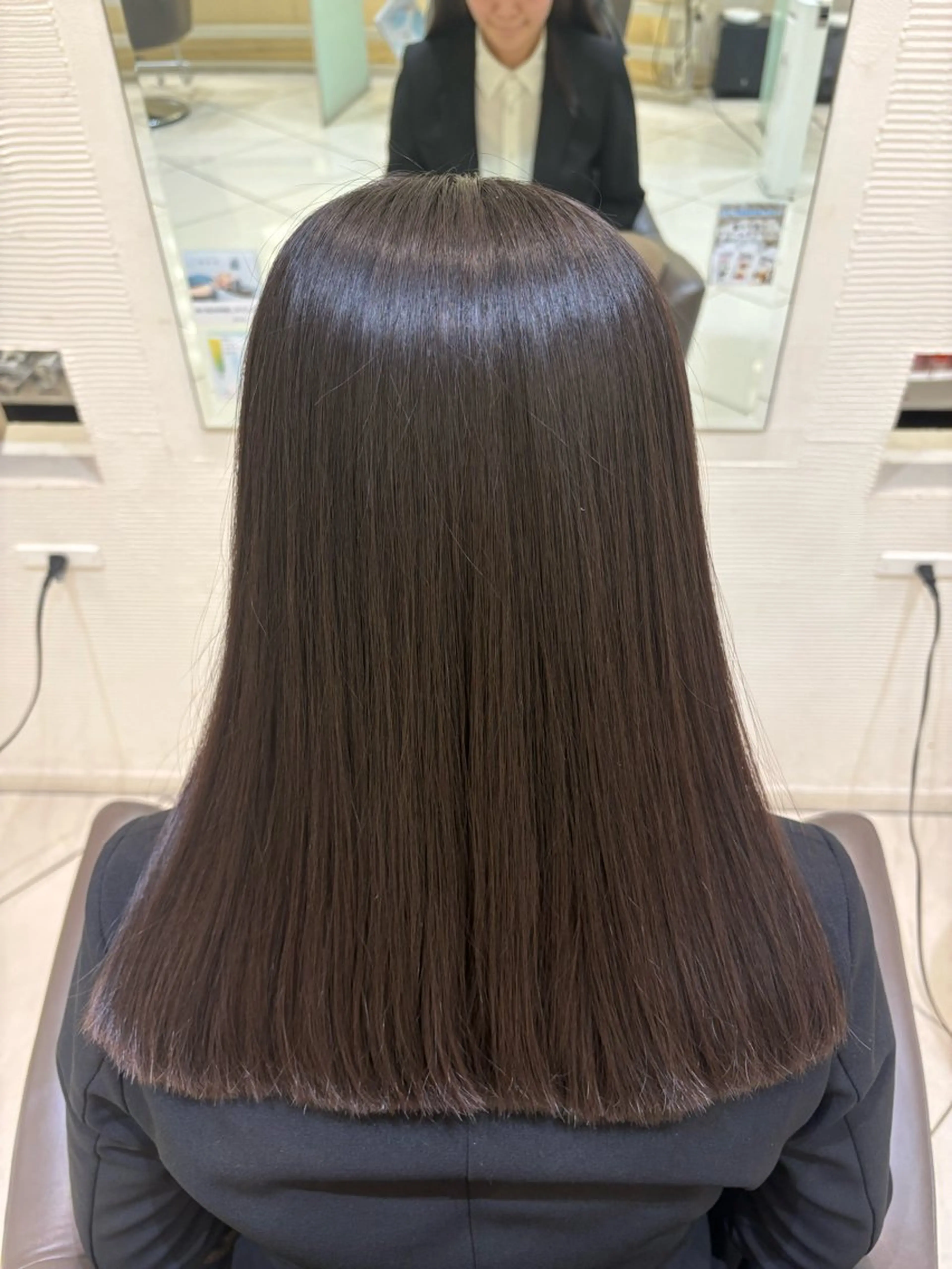 セミロング パーマ 縮毛矯正 縮毛矯正/艶髪/ チホリのヘアスタイル