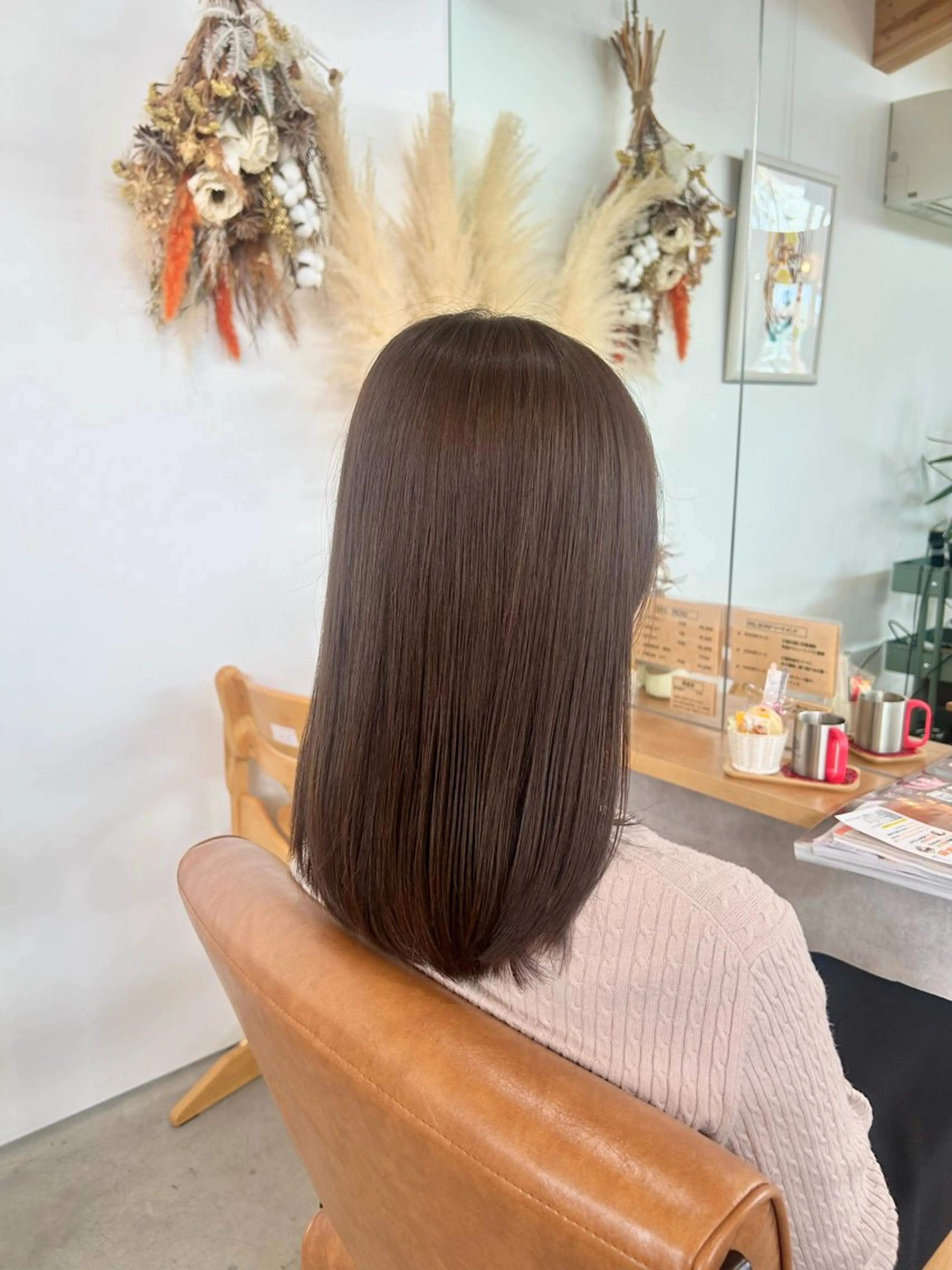 セミロング カラー ブラウンカラー JuJu (orange)のマツエク・マツパデザイン