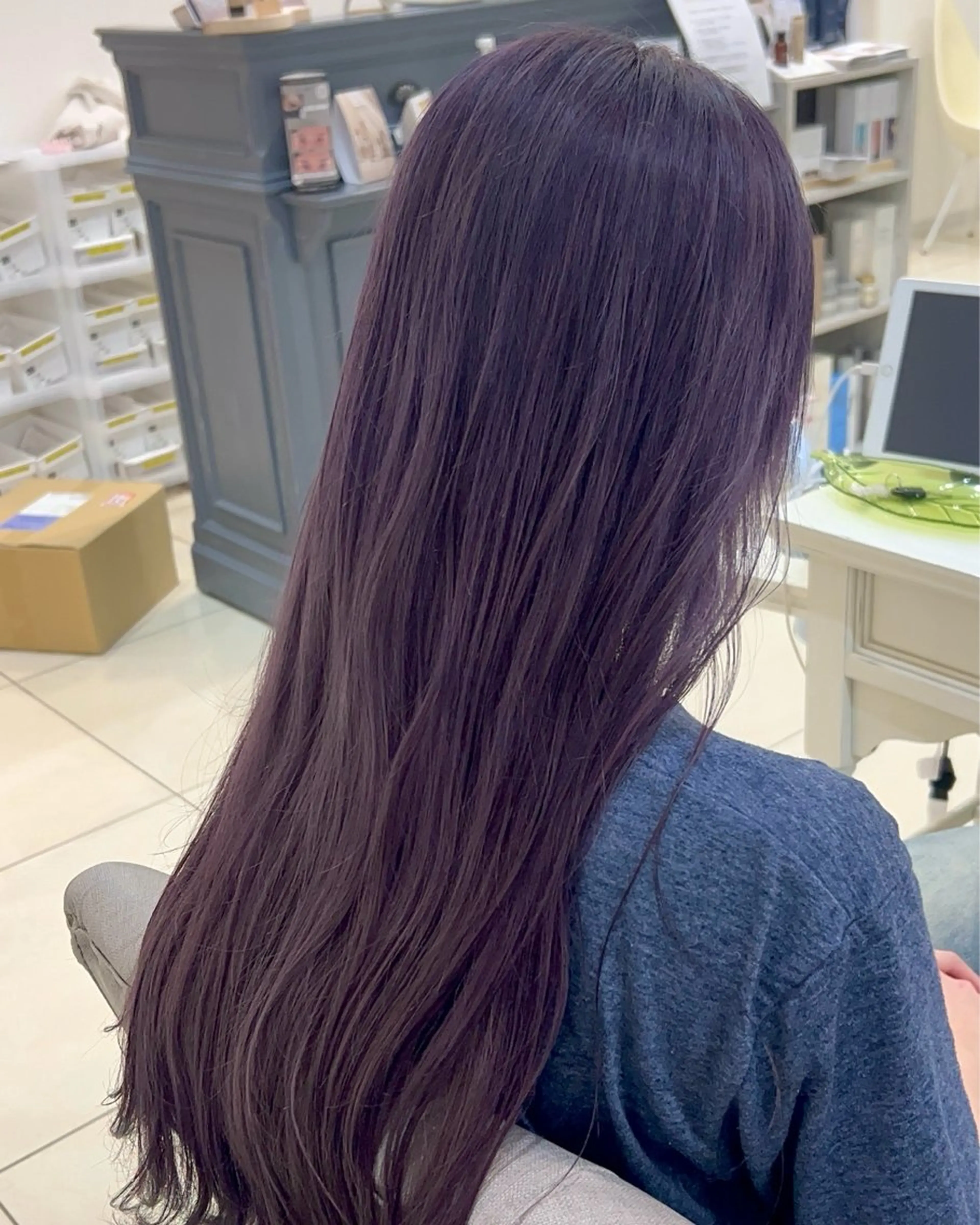 ロング カラー アッシュ ブリーチ ラベンダーカラー ヘアカラー 大竹里旺/belle /インナーカラーのヘアスタイル
