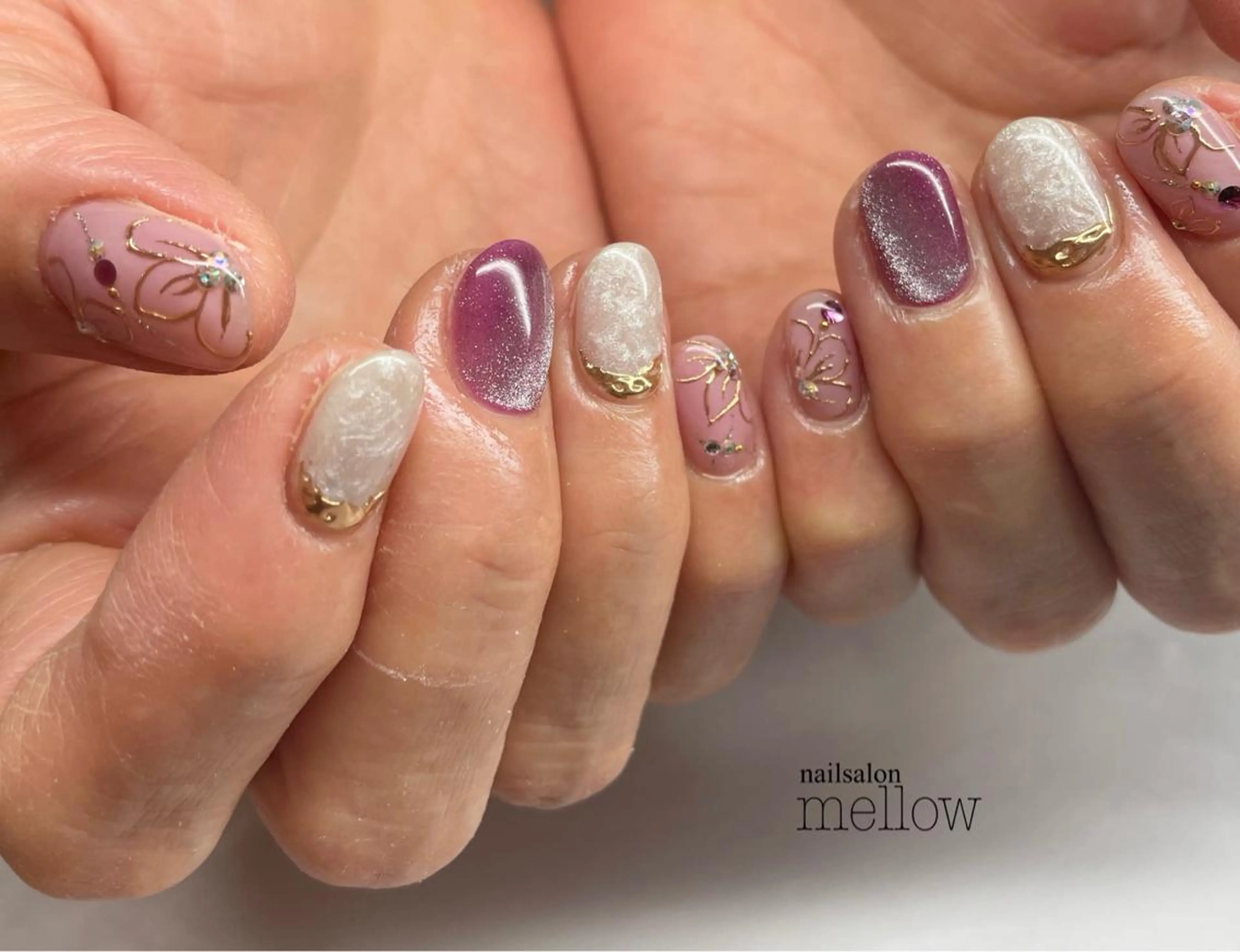 ネイル フラワーネイル ミラーネイル 大山 浩美のネイルデザイン