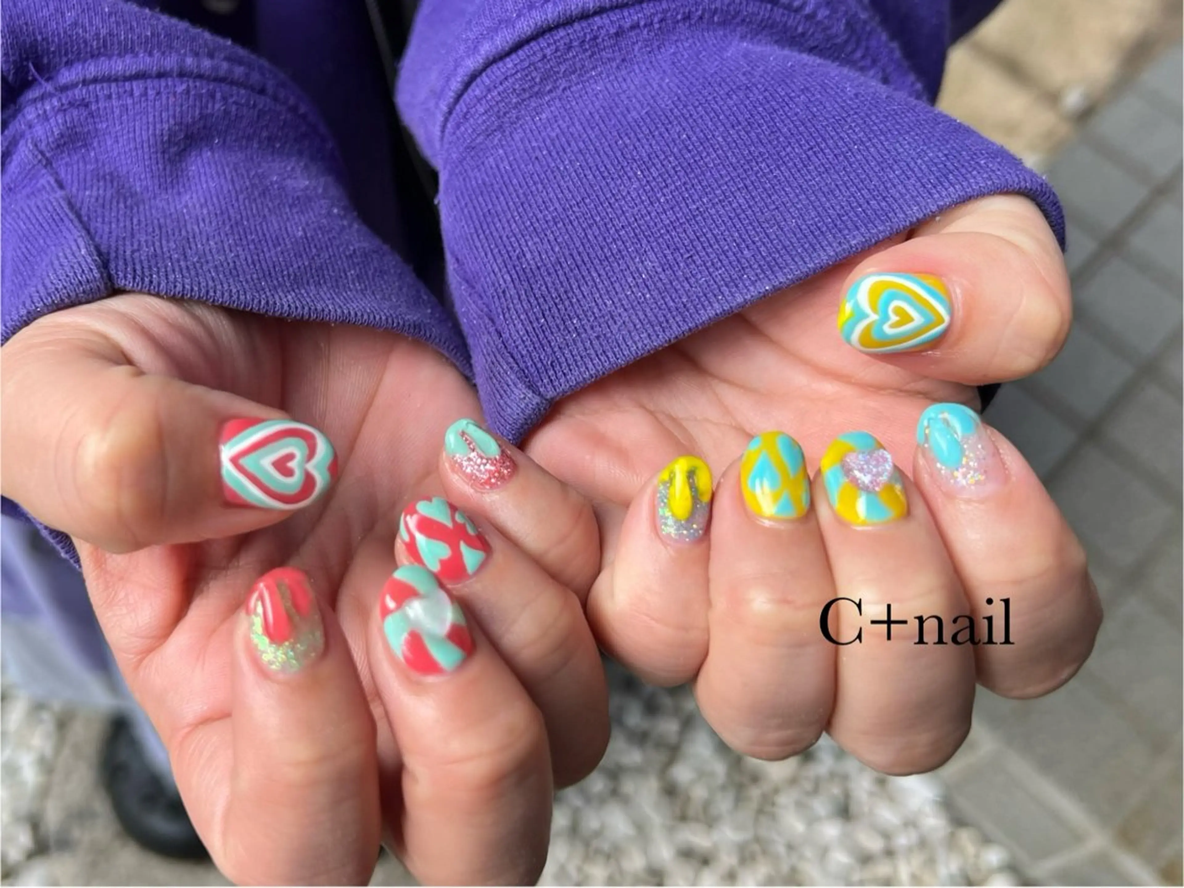 ネイル ハート ハンドネイル ✴︎ C+nailのネイルデザイン