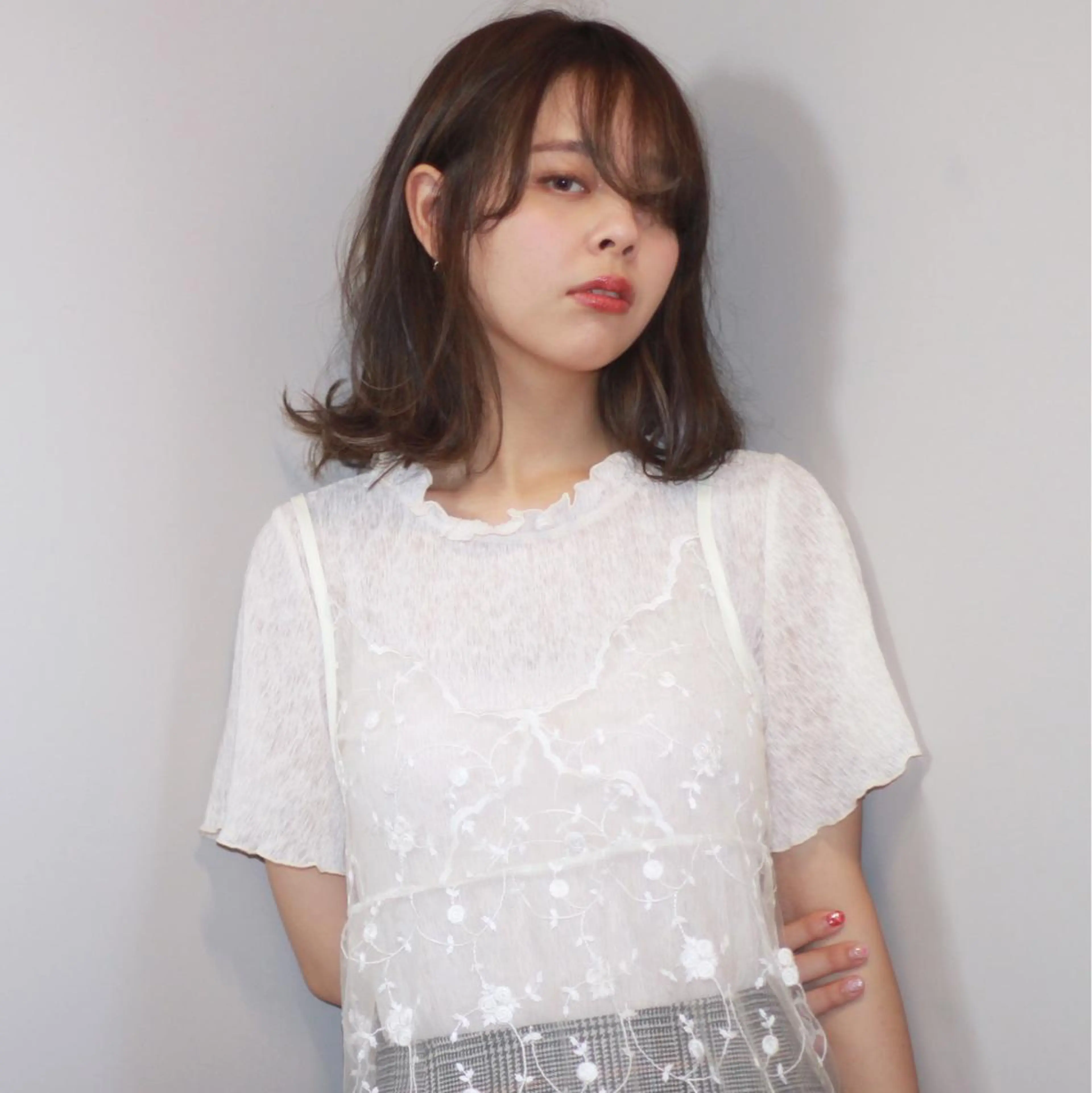 ショート カラー ボブ 薬院:今泉/上川美幸 ボブ/顔周りレイヤーのヘアスタイル