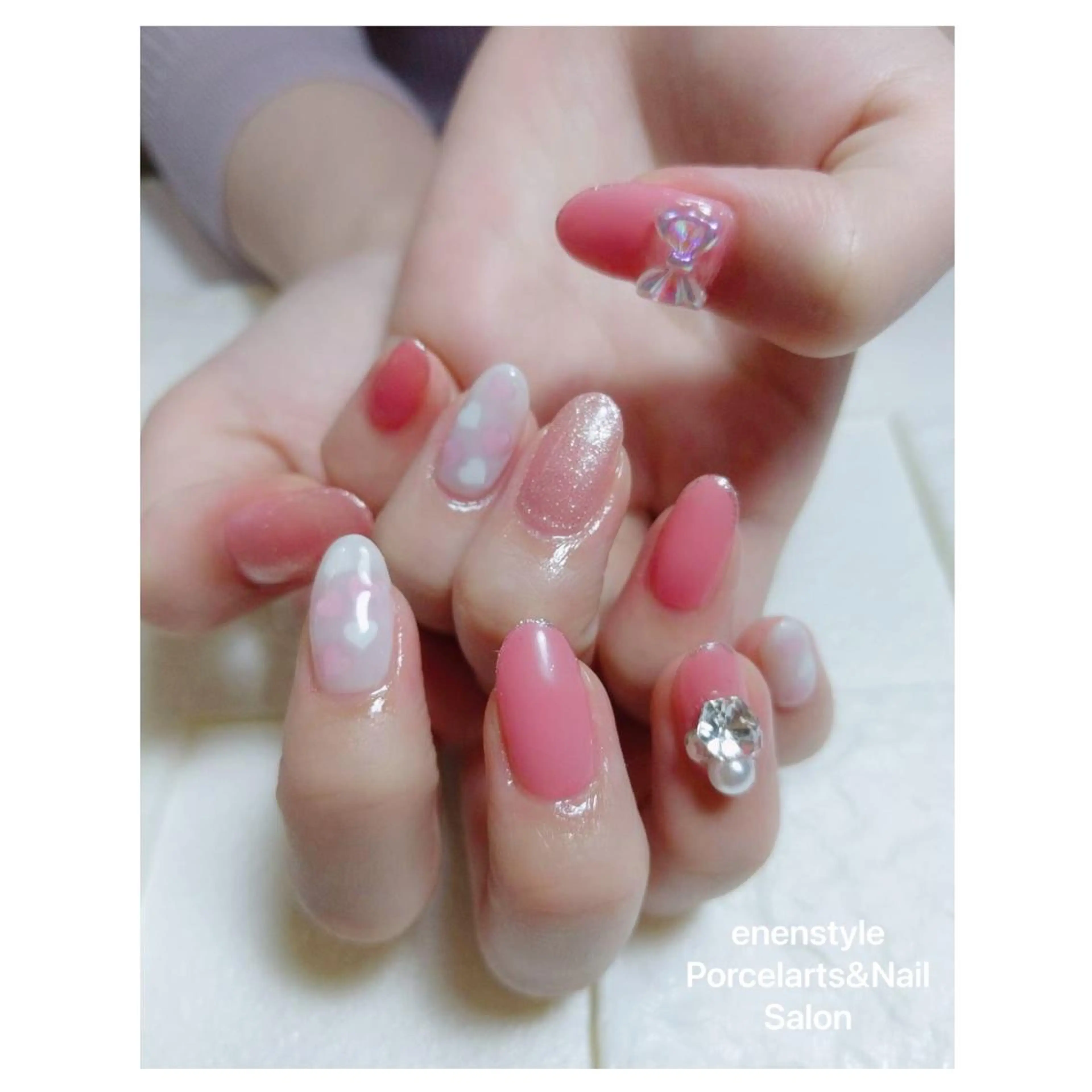 ミディアム ネイル ハンドネイル 👑enen style👑のネイルデザイン