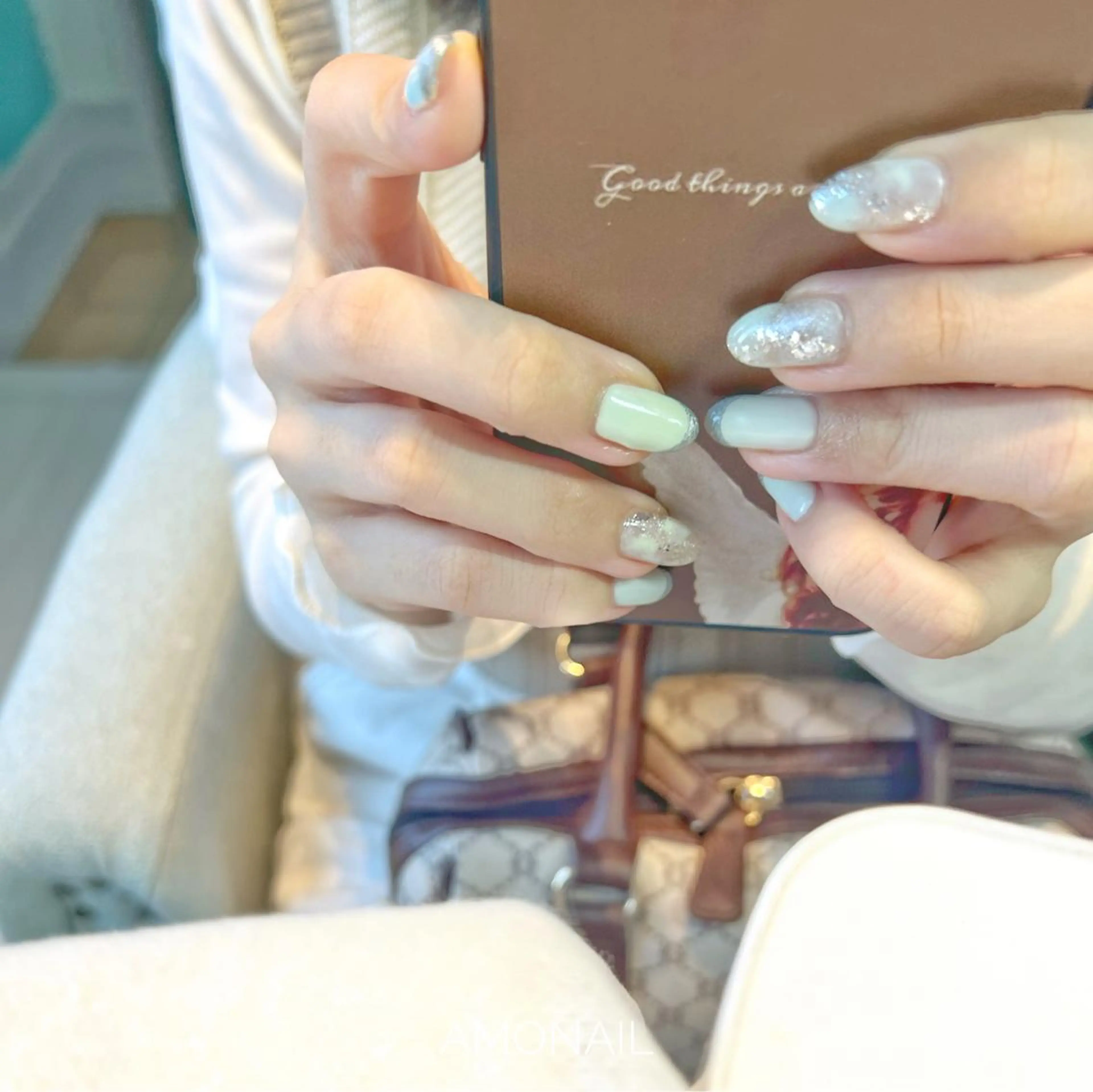 ネイル アートネイル フットネイル ニュアンスネイル ピスタチオネイル 唐笠 祥子のその他イメージ