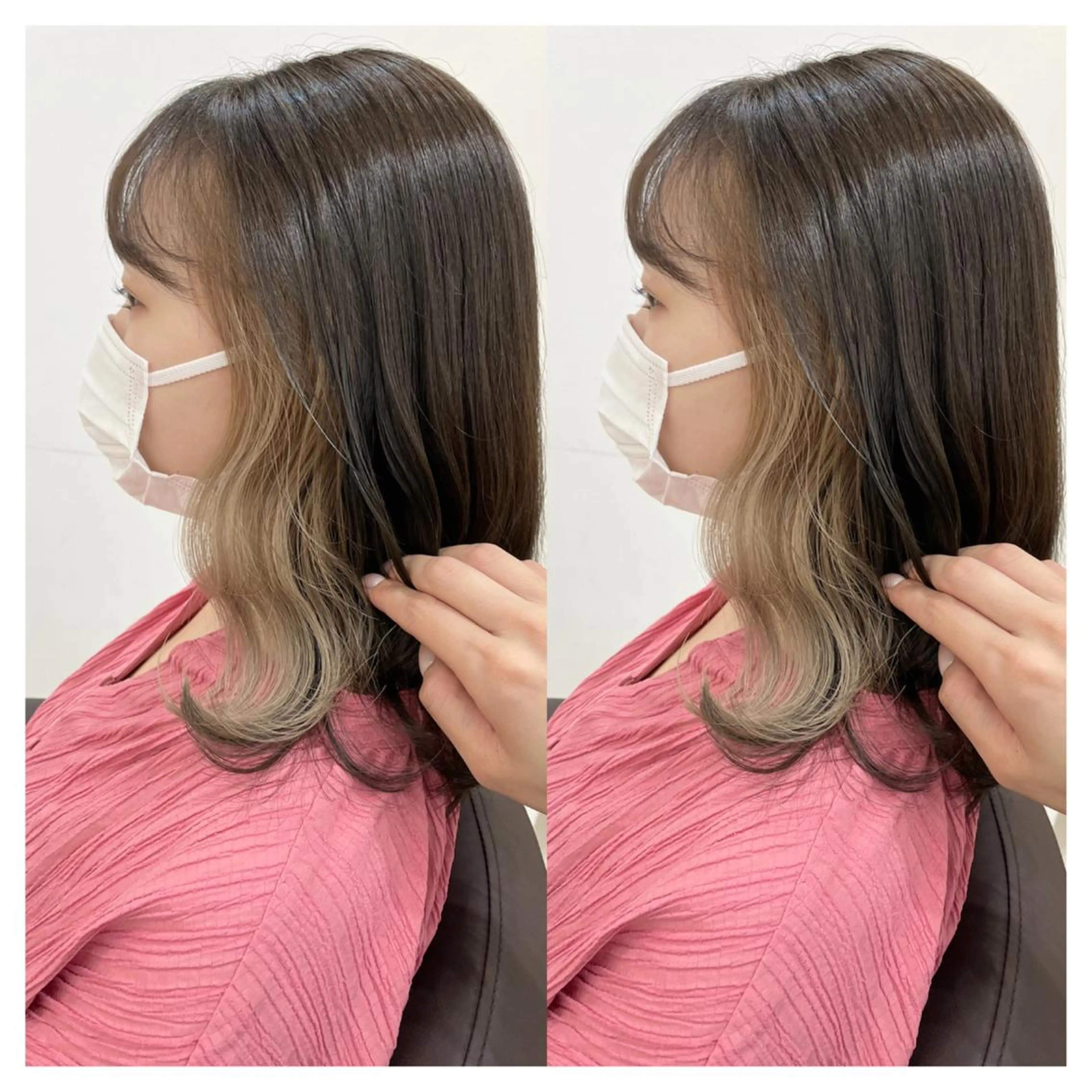 ミディアム カラー カット ヘアカラー トリートメント 村山 茉衣のヘアスタイル