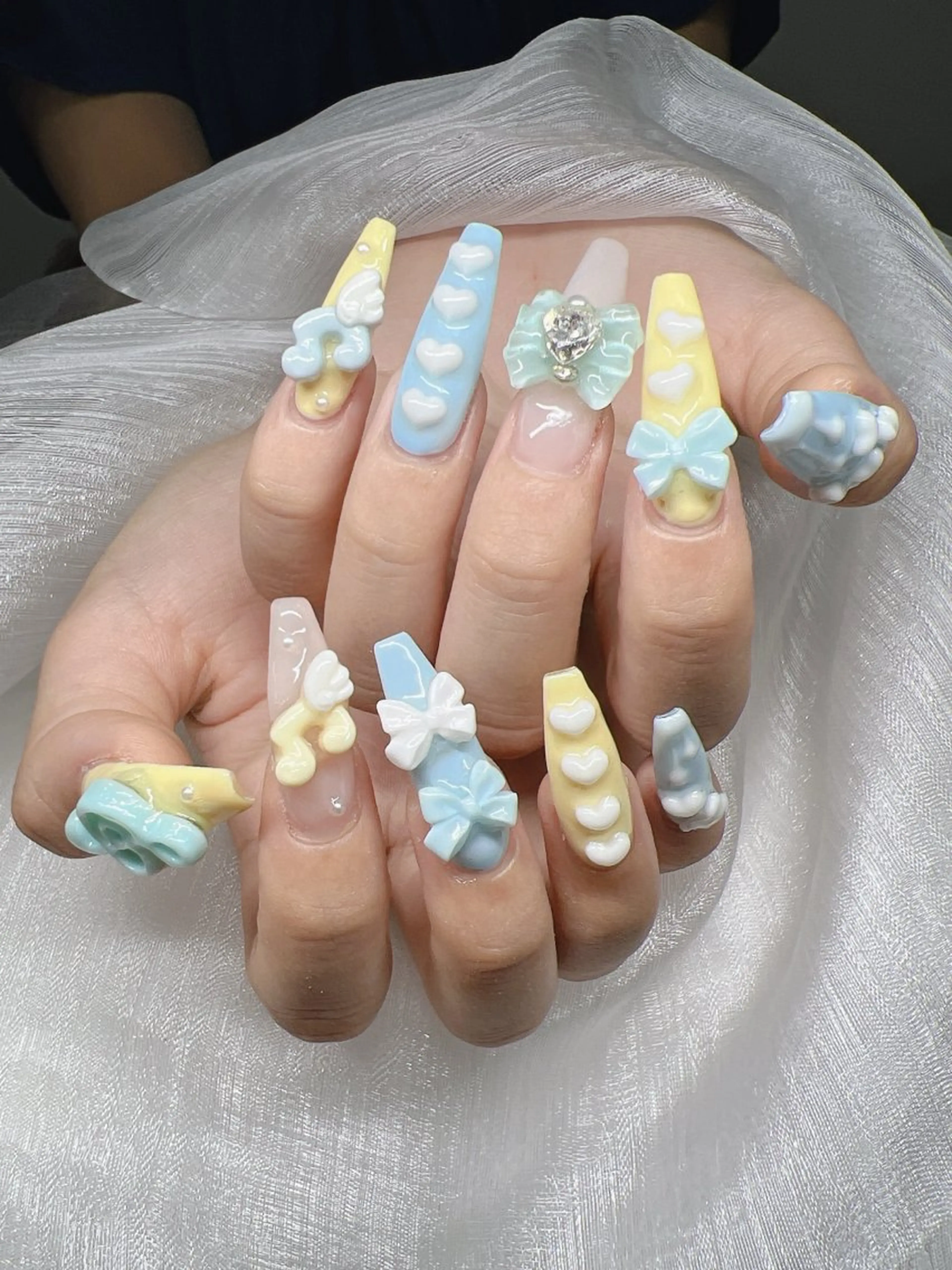 ネイル 長さ出し グラデーション キラキラネイル マグネットネイル ニュアンスネイル Lee Nails チップ長さだし専門店のネイルデザイン