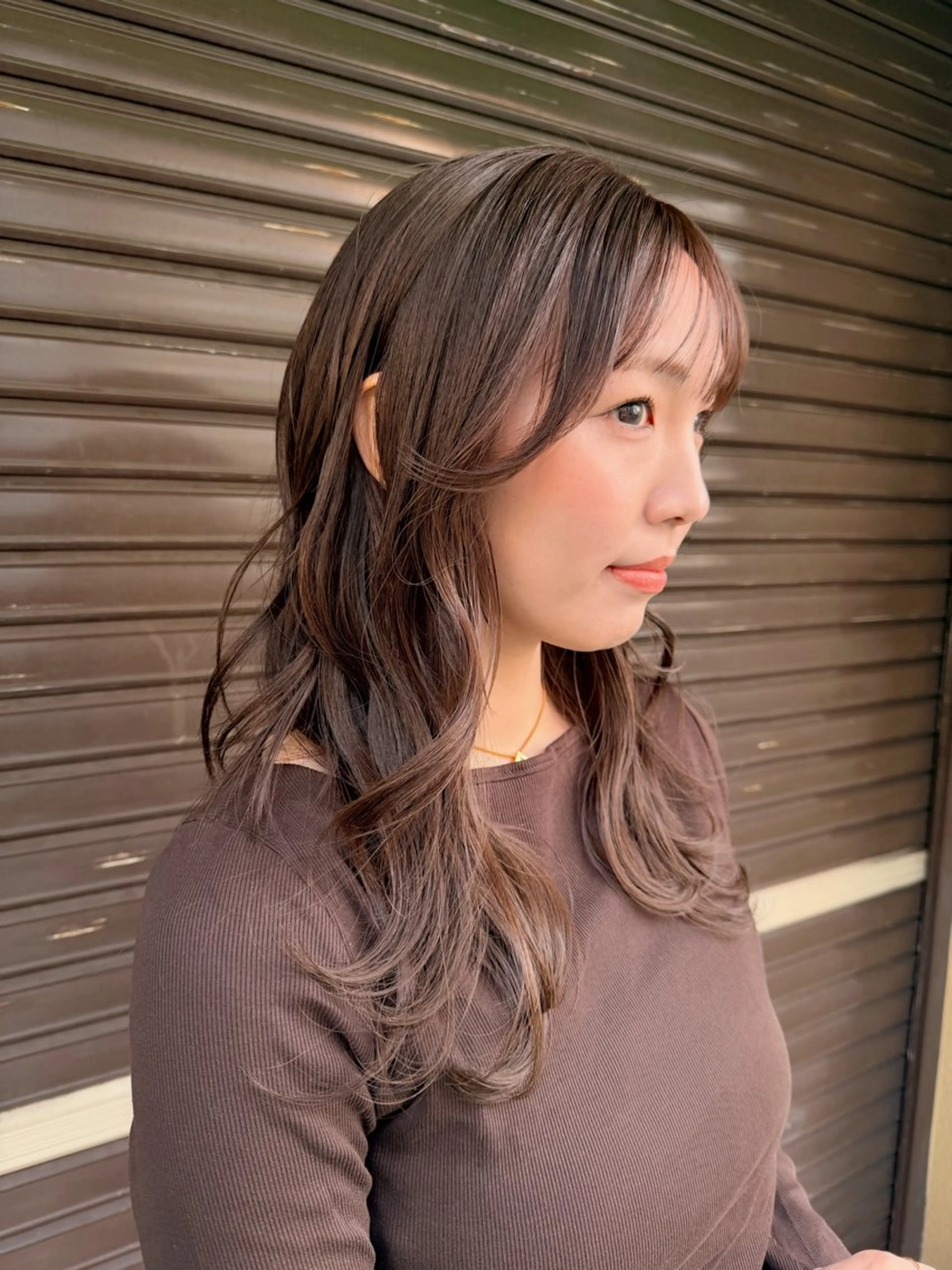 セミロング カラー ダブルカラー レイヤーカット カット ヘアカラー トリートメント AiM 大名　似合わせカットのヘアスタイル