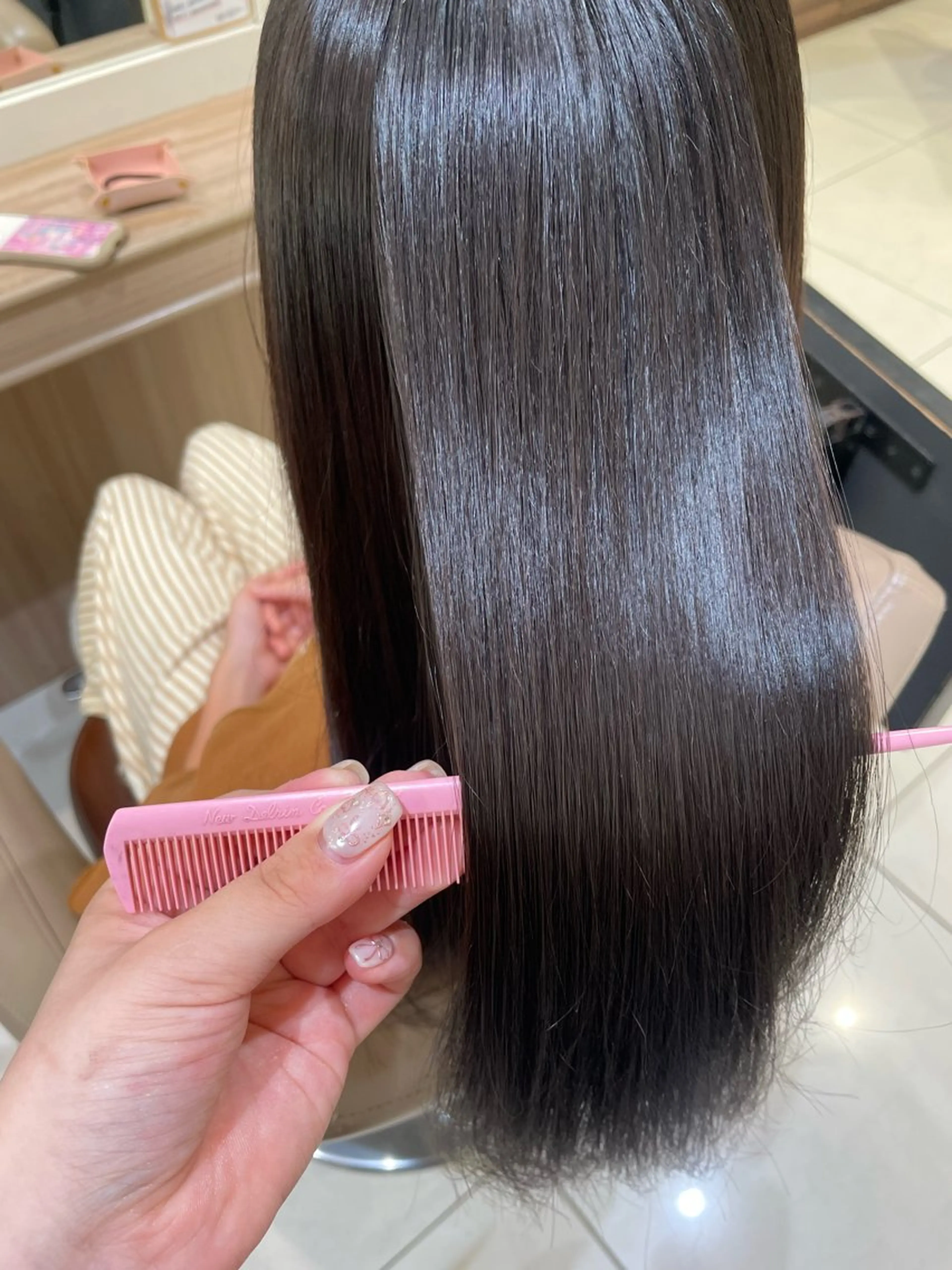 ロング パーマ カット 縮毛矯正 韓国ヘアメイク🎀/ 縮毛矯正✨山本媛香のヘアスタイル