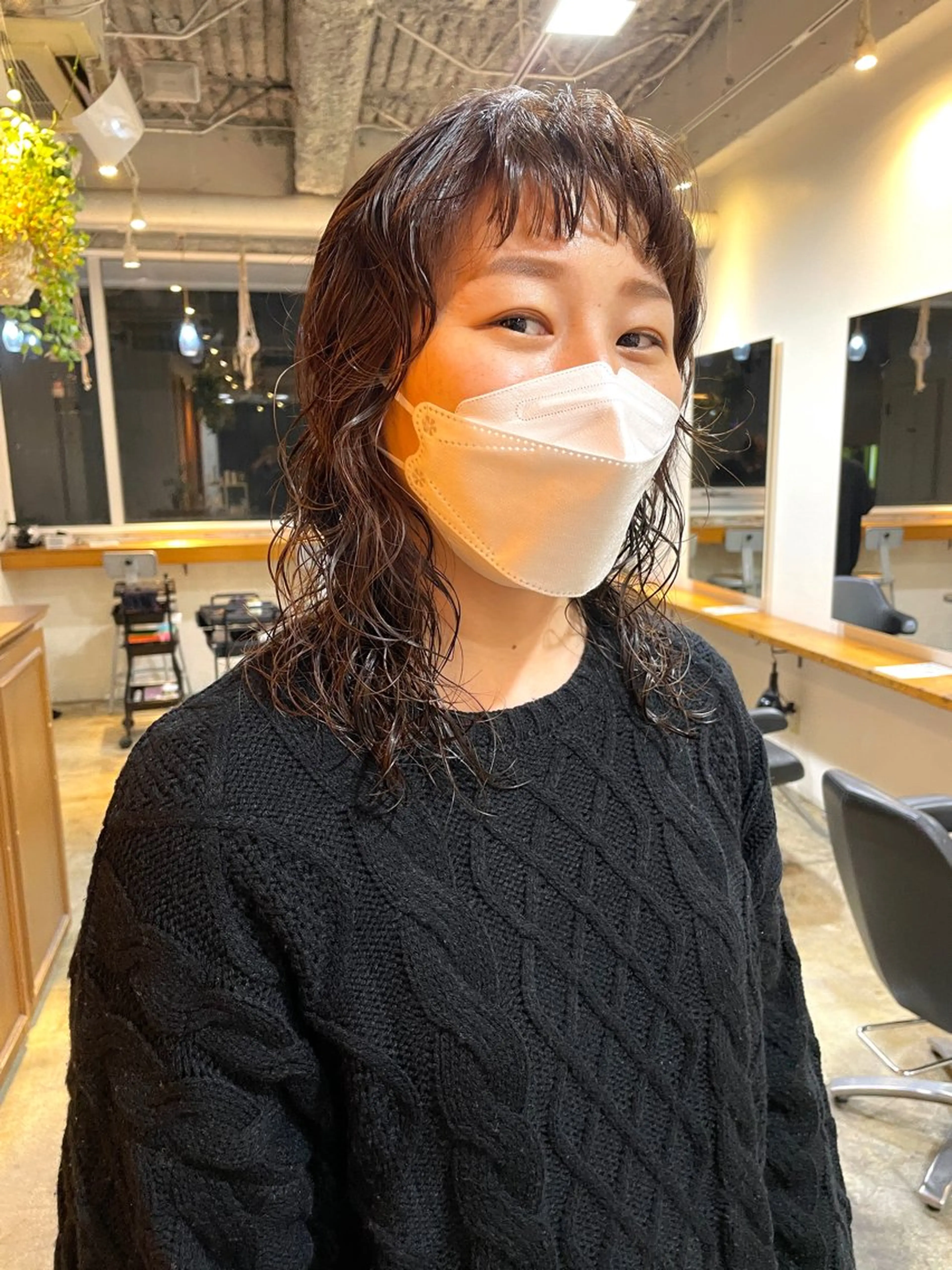 セミロング カラー パーマ セミロングパーマ レイヤーカット カット ヘアカラー パーマ トリートメント レイヤー／似合わせ TAKUYAのヘアスタイル