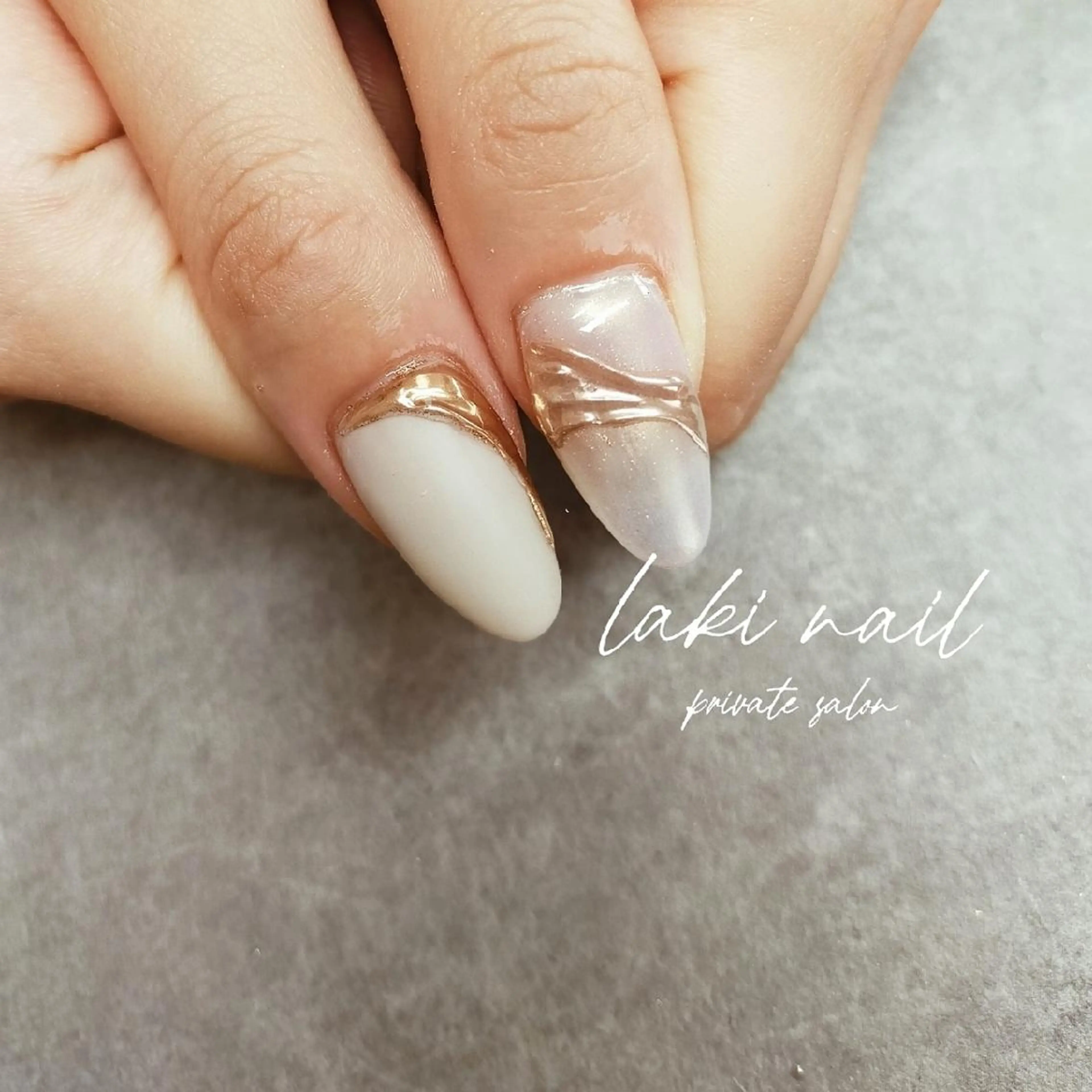 ネイル フレンチネイル ミラーネイル ニュアンスネイル 冬ネイル by lakiのネイルデザイン