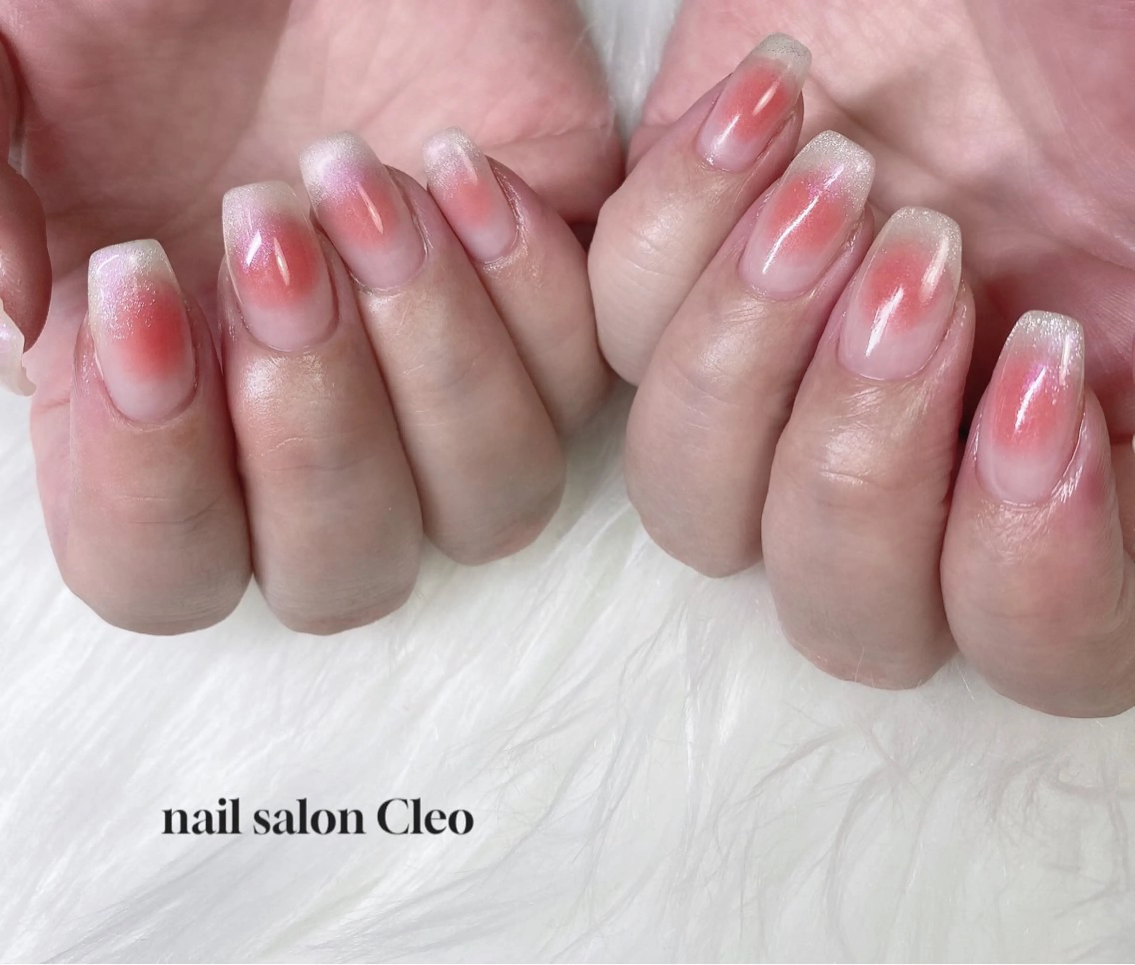 ネイル チークネイル 氷ネイル・うるうるネイル Cleo クレオのネイルデザイン