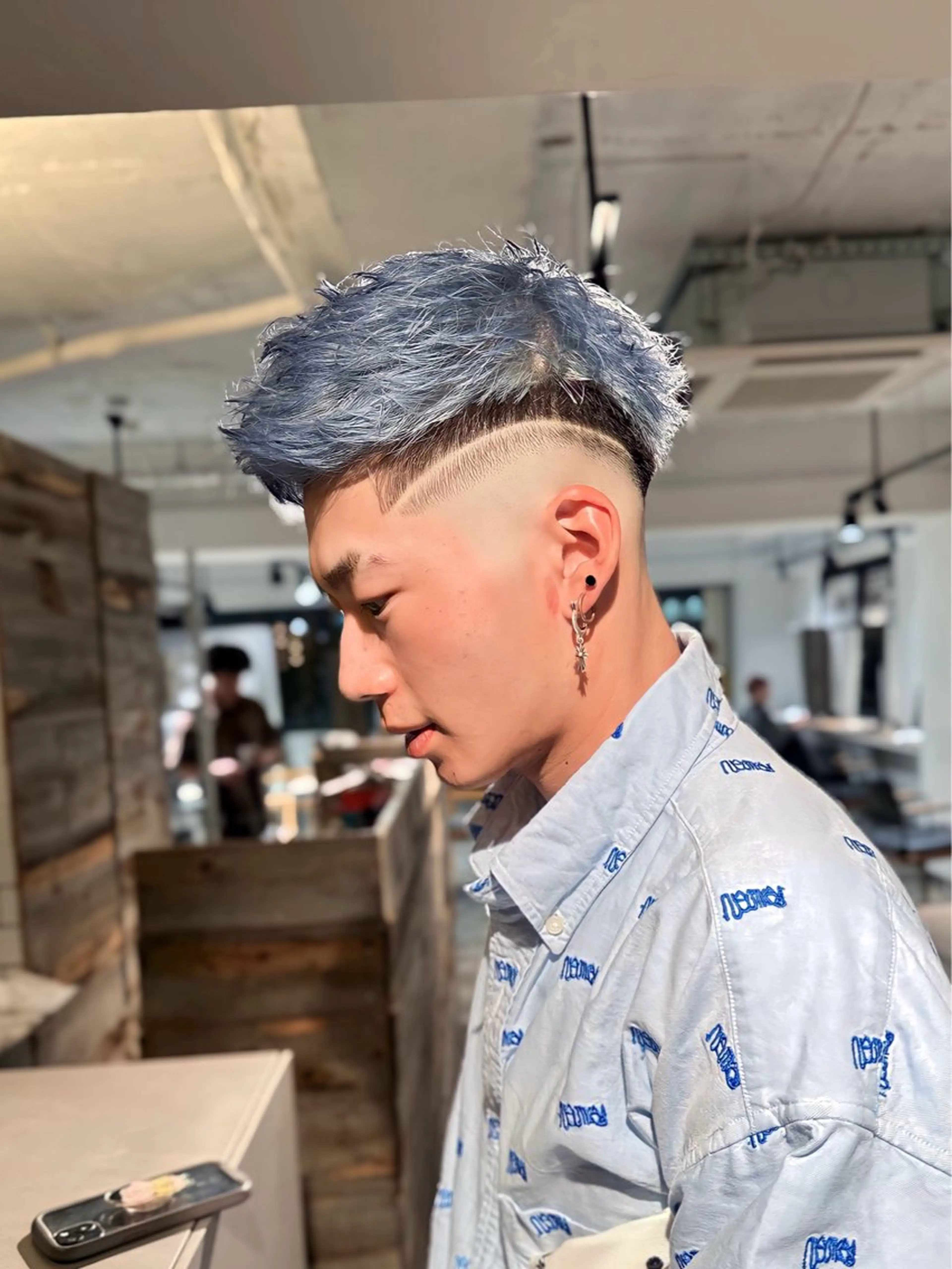 メンズ メンズブリーチ フェードカット メンズハイトーン メンズパーマ スキンフェード カット ヘアカラー トリートメント 骨格補正施術/メンズ 専門美容師/YUYAのヘアスタイル