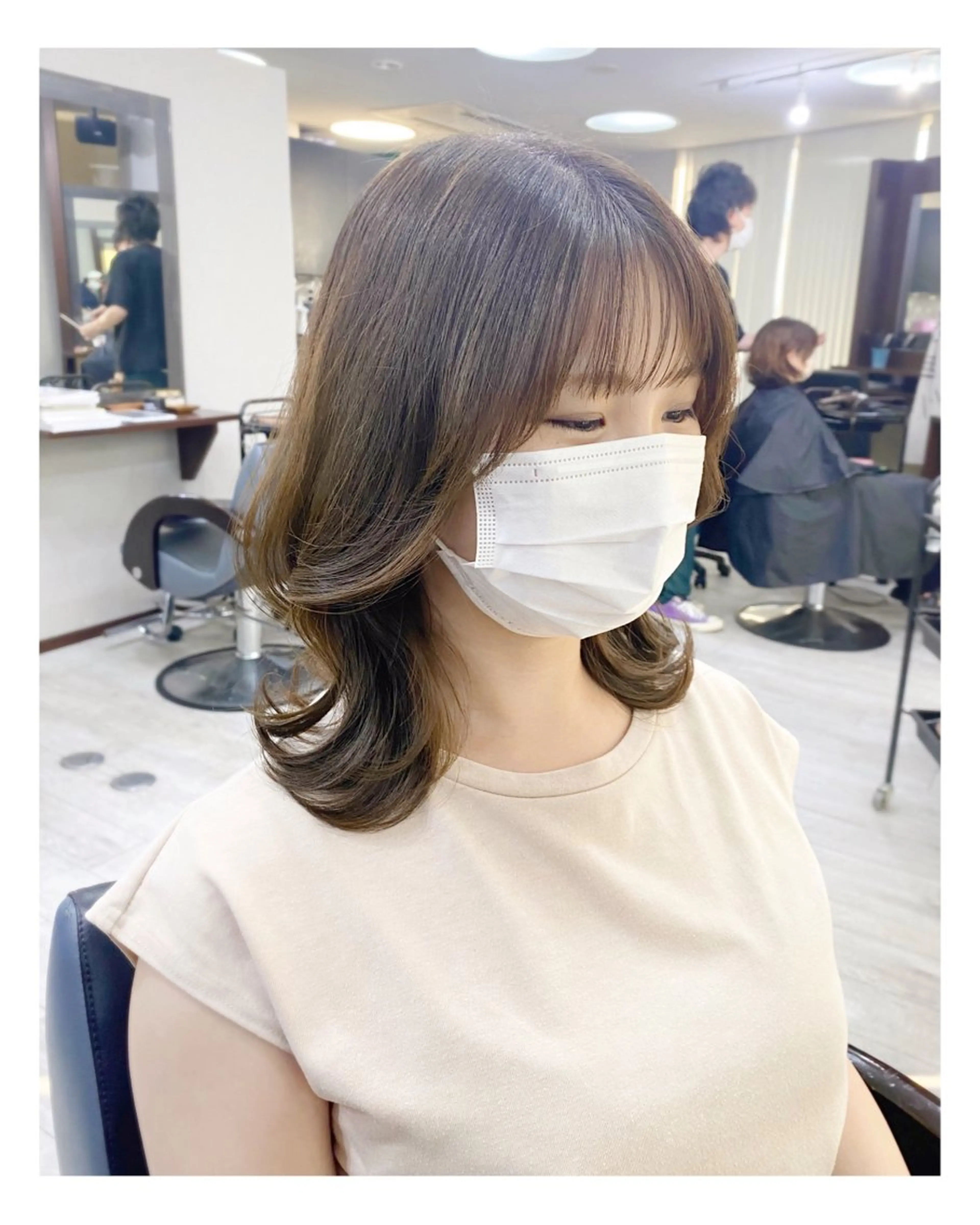ミディアム カラー くびれヘア ＊横浜駅＊ 金子 誠也のヘアスタイル