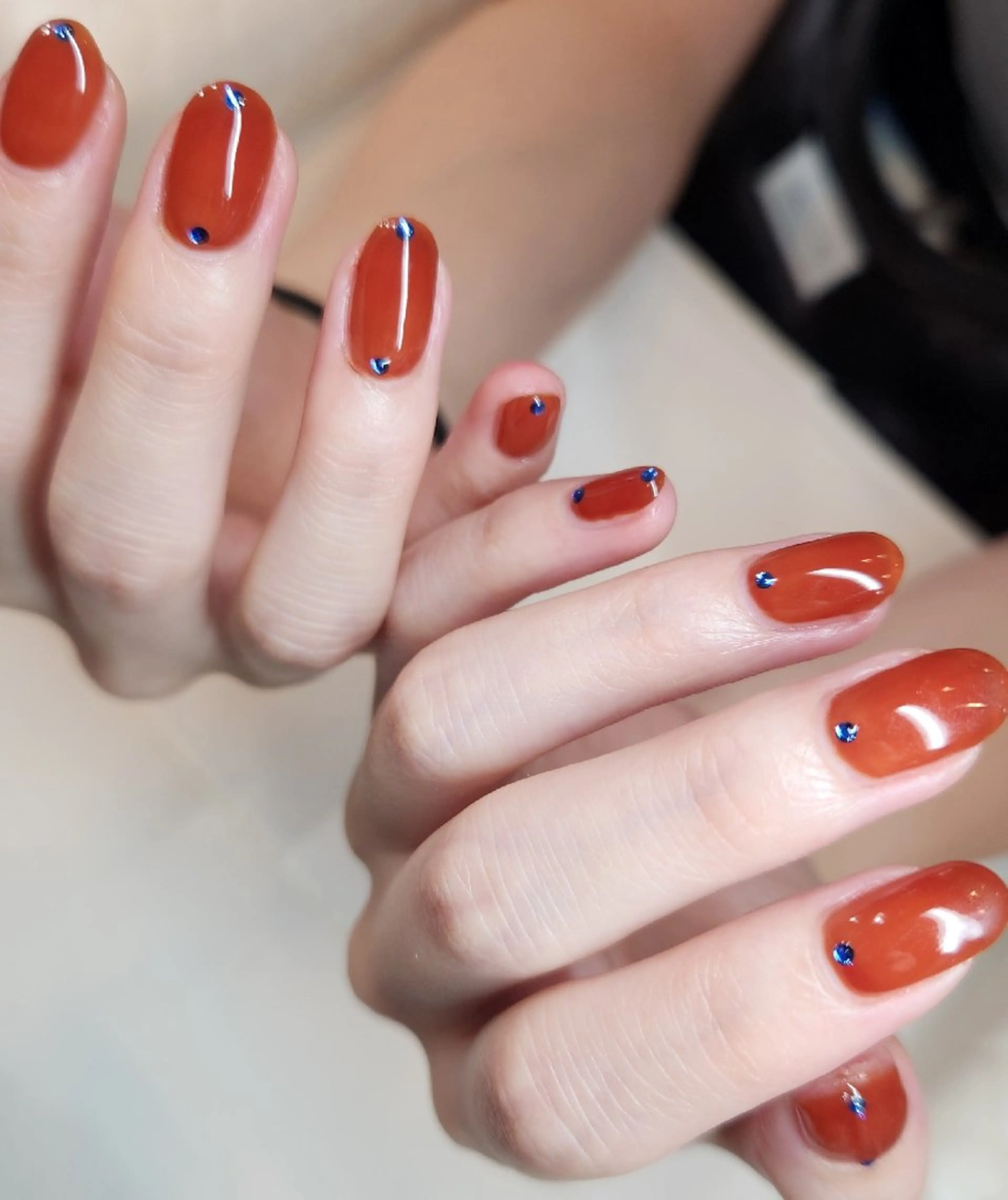 ネイル ブラウン クリアネイル ネイビー NailSalon  N.中目黒のネイルデザイン