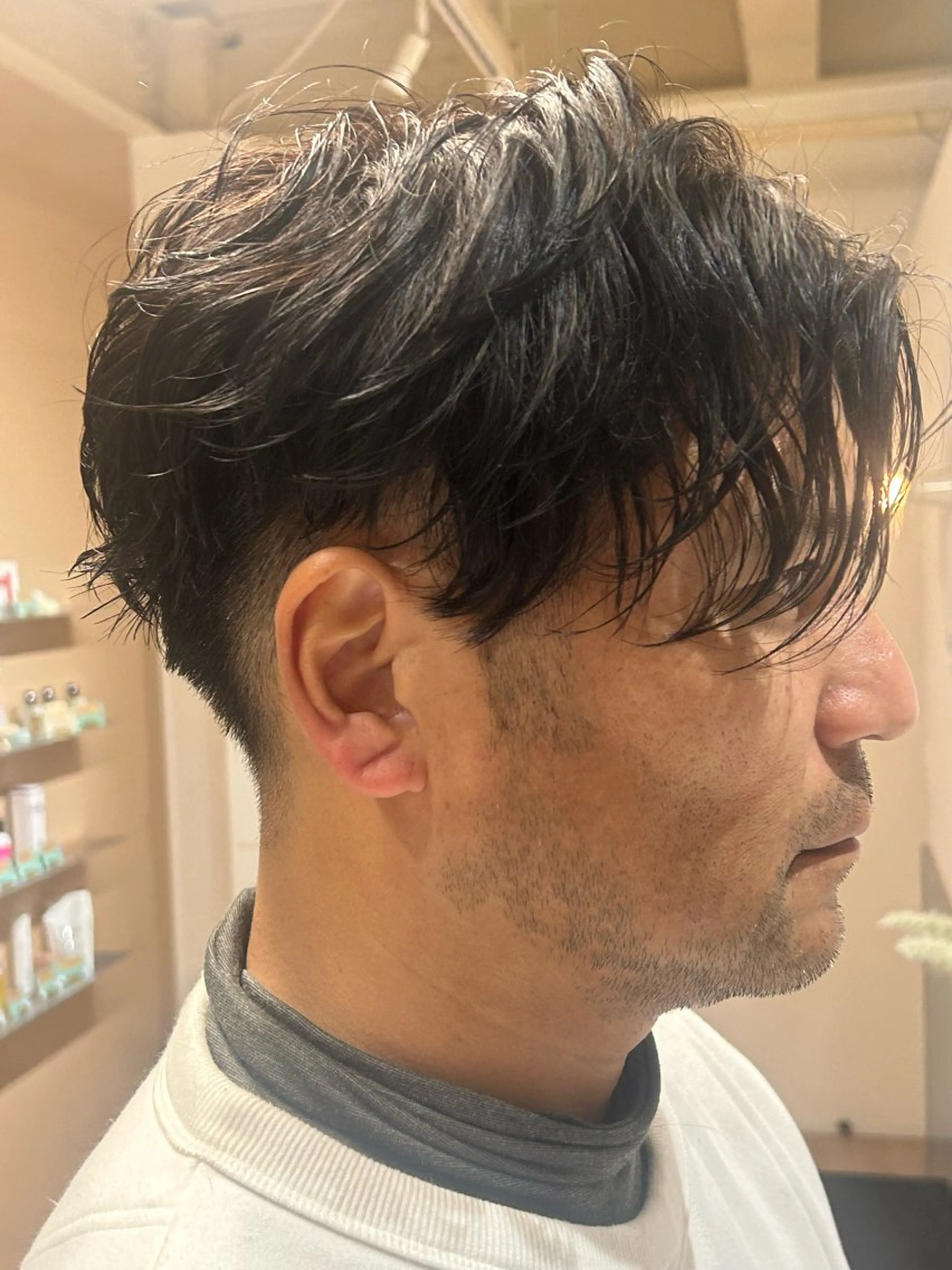 ショート パーマ メンズ メンズパーマ くせ毛 髪質改善/ショート ボブ/chere狭山のヘアスタイル