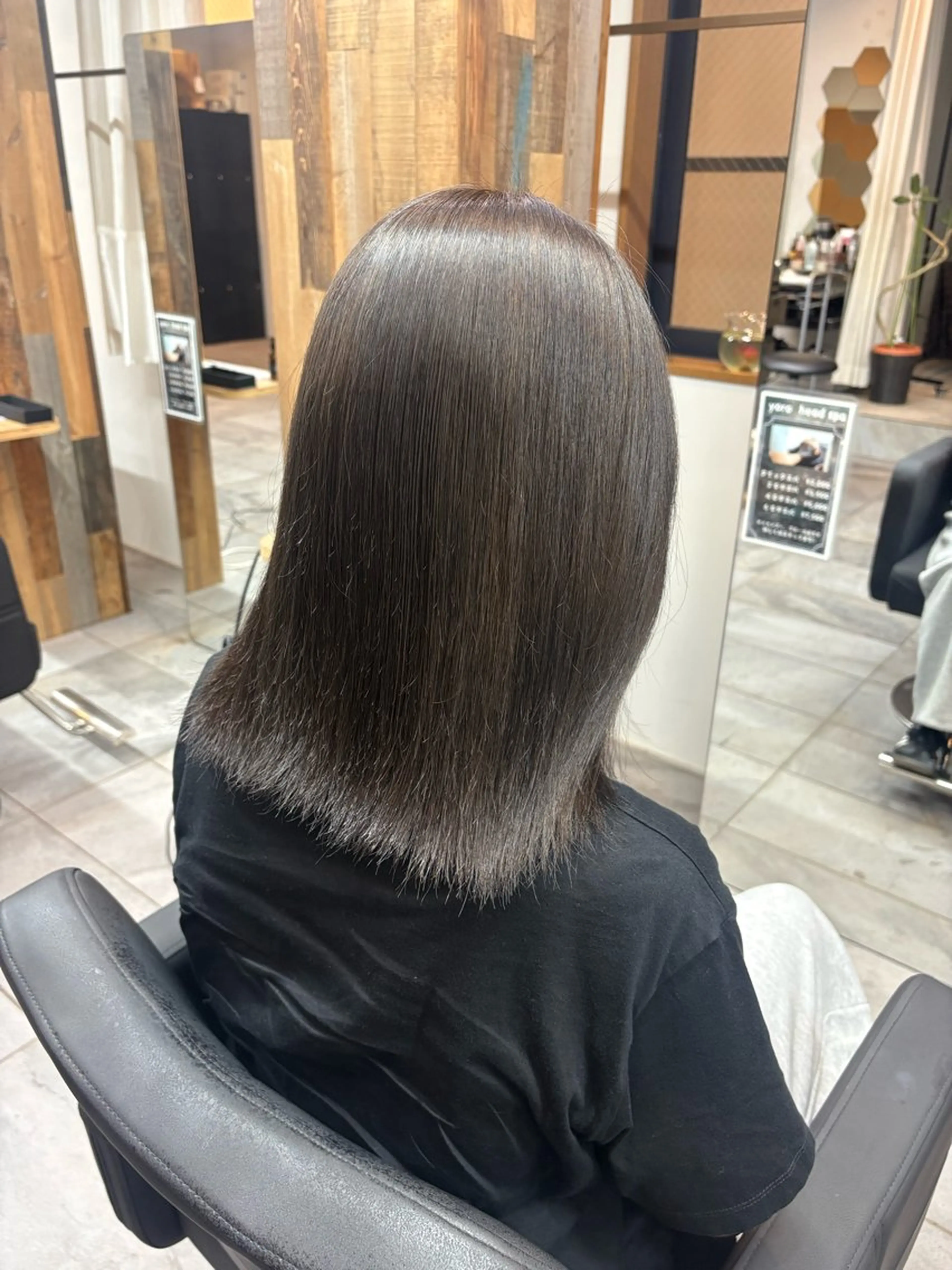 ミディアム カラー ブリーチ 透明感カラー グレージュ カット ヘアカラー トリートメント SHICUNE /ミホのヘアスタイル