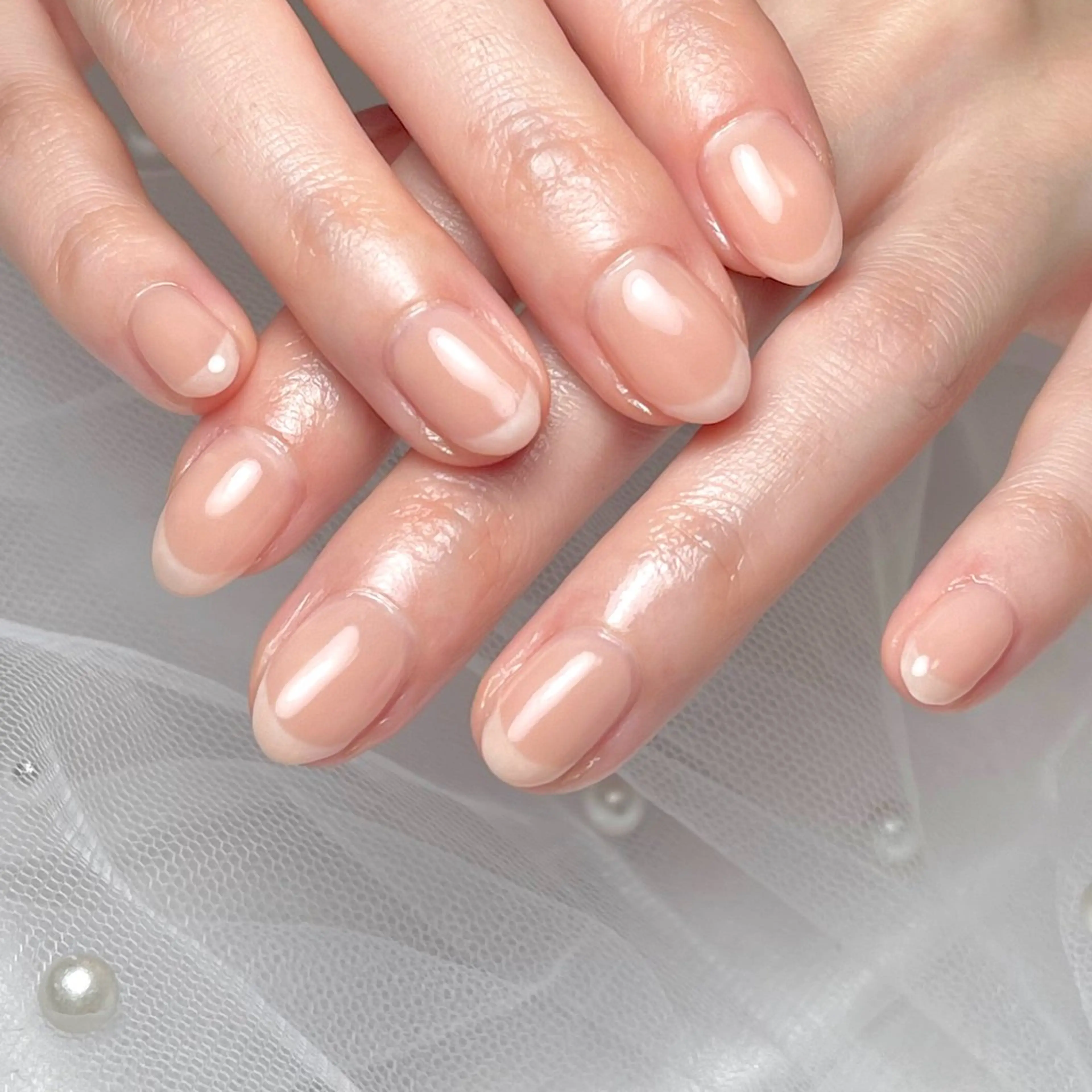 ネイル クリアネイル フレンチネイル オフィスネイル ホワイト ハンドネイル COCO NAILのネイルデザイン