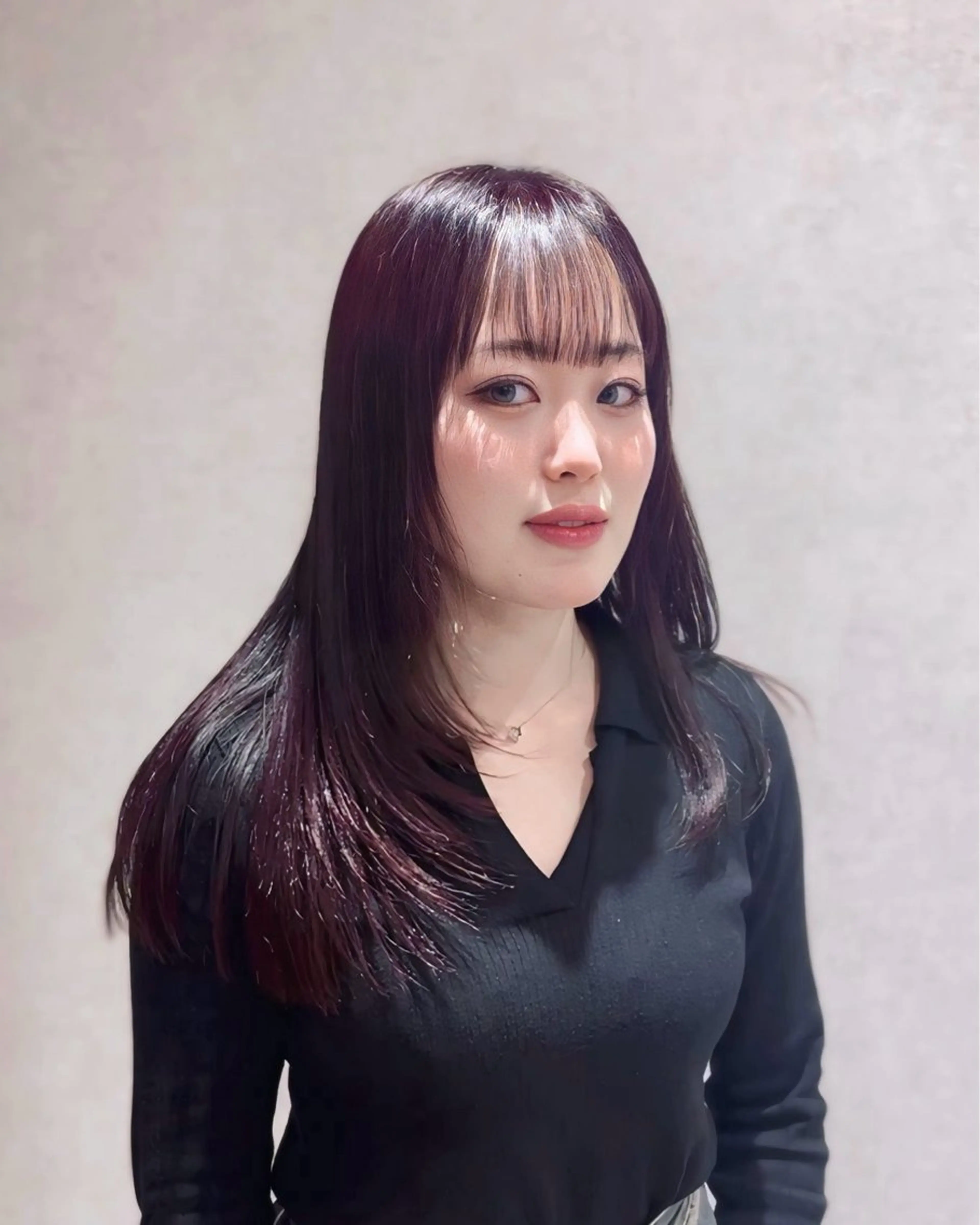 セミロング カラー パーマ suzuka/透明感 /顔周り/美髪矯正のヘアスタイル