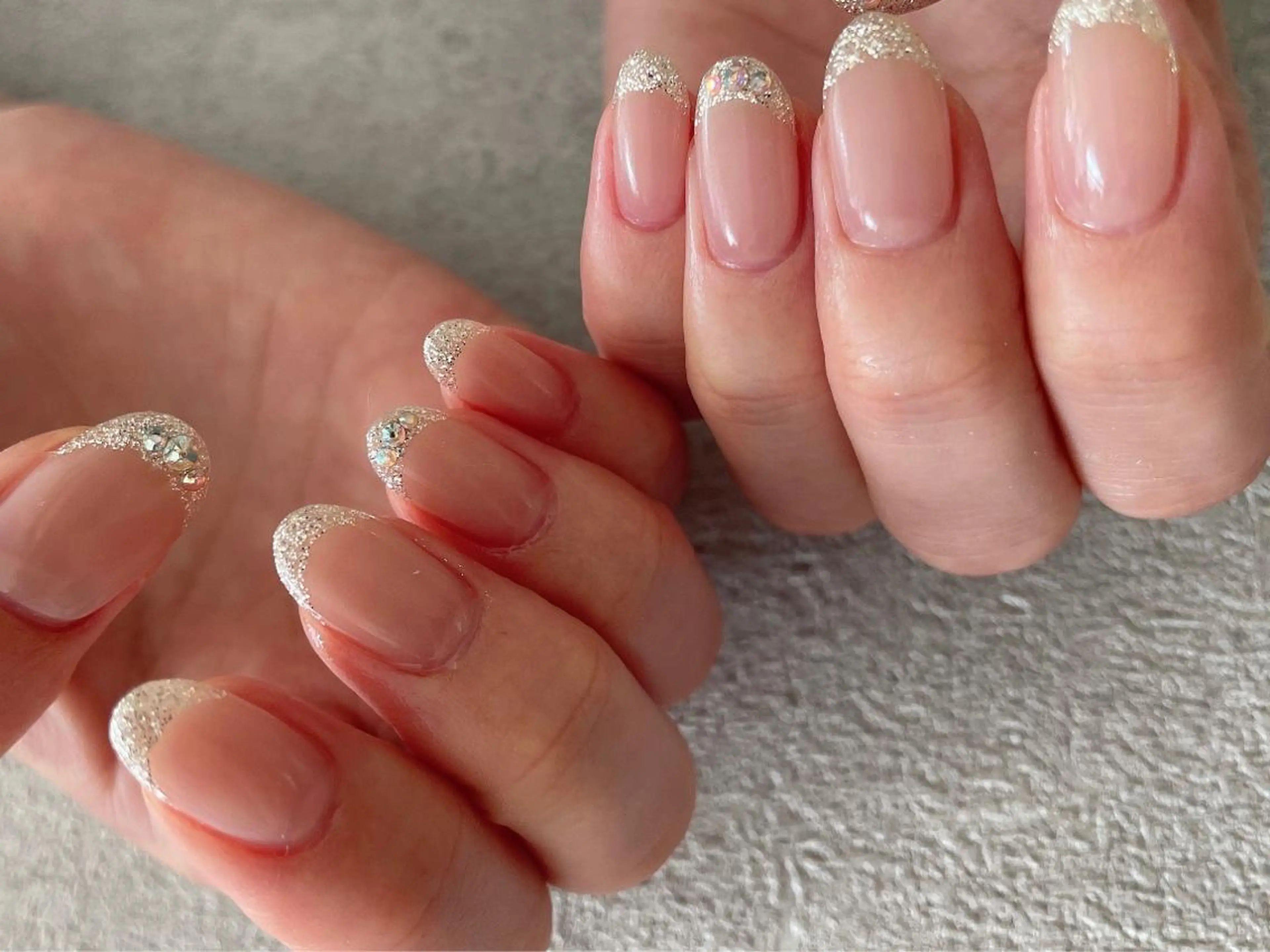 ネイル フレンチネイル キラキラネイル ラメ(グリッター) ストーンネイル ハンドネイル Platluce. ERIのネイルデザイン