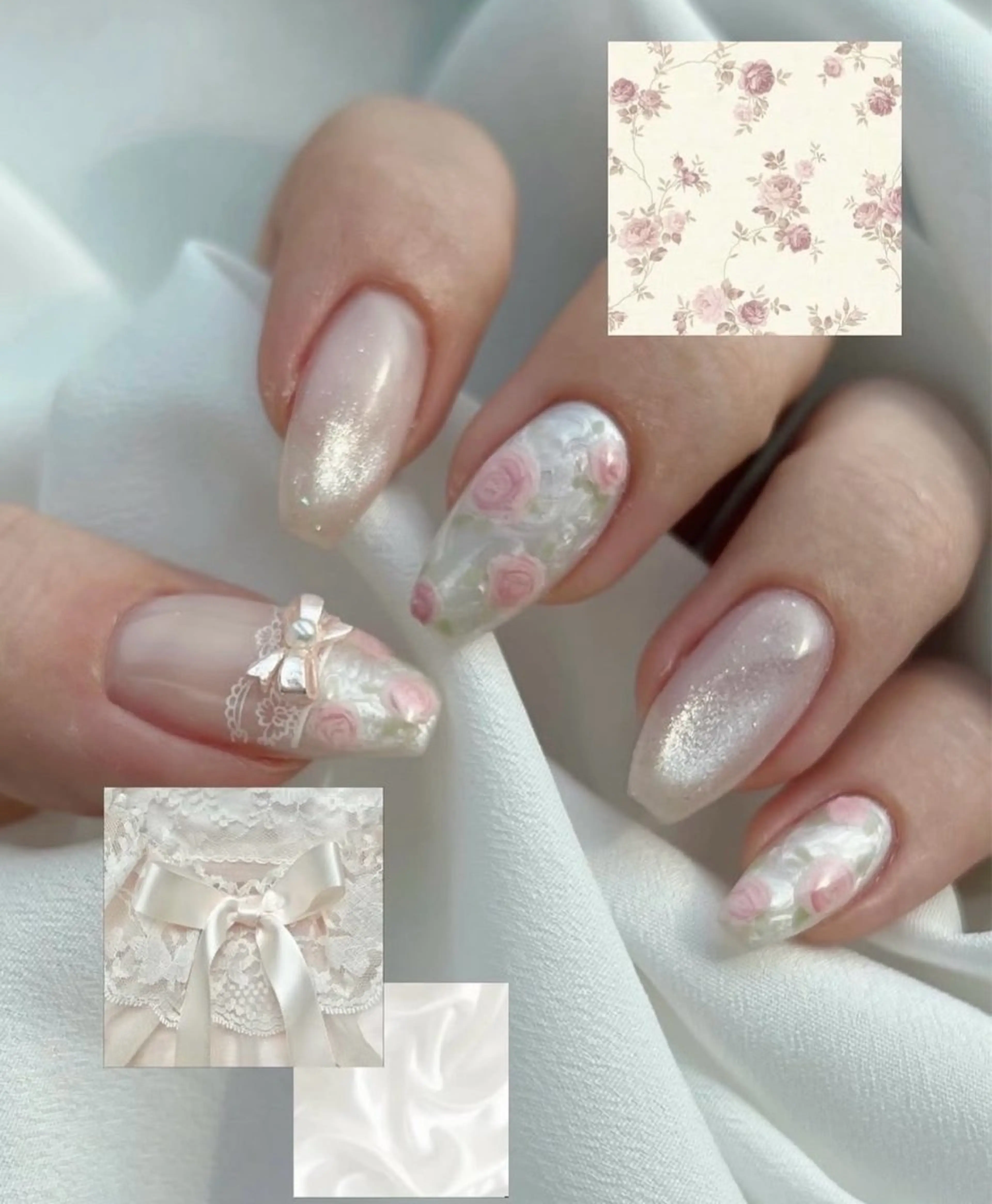 ネイル オーロラネイル チークネイル 成人式 長さ出し ジェルネイル ハンドネイル YUYI.nail salonのネイルデザイン