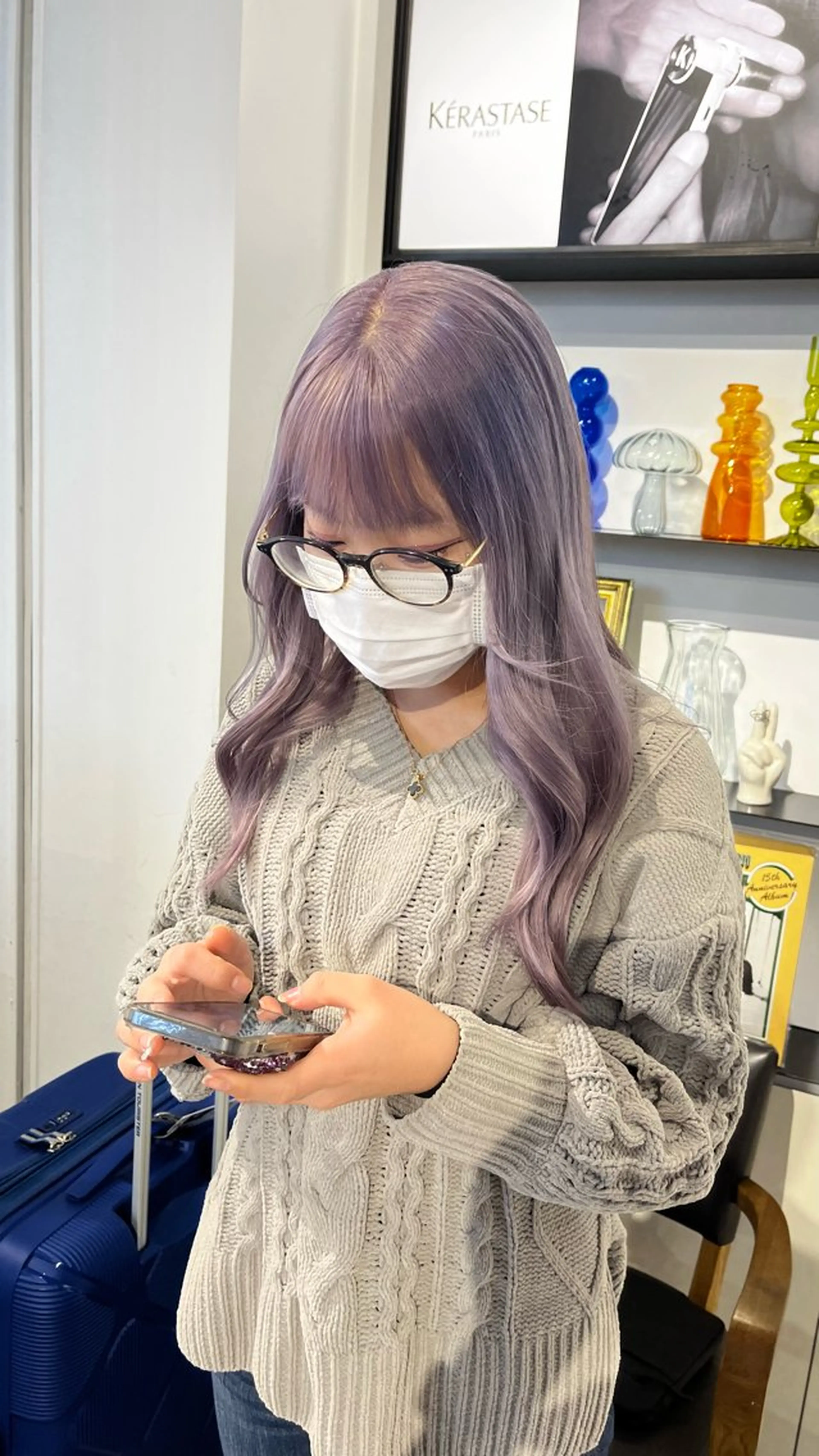 ロング カラー ヘアカラー メンズパーマ/ メッシュ📍ﾕﾘのヘアスタイル