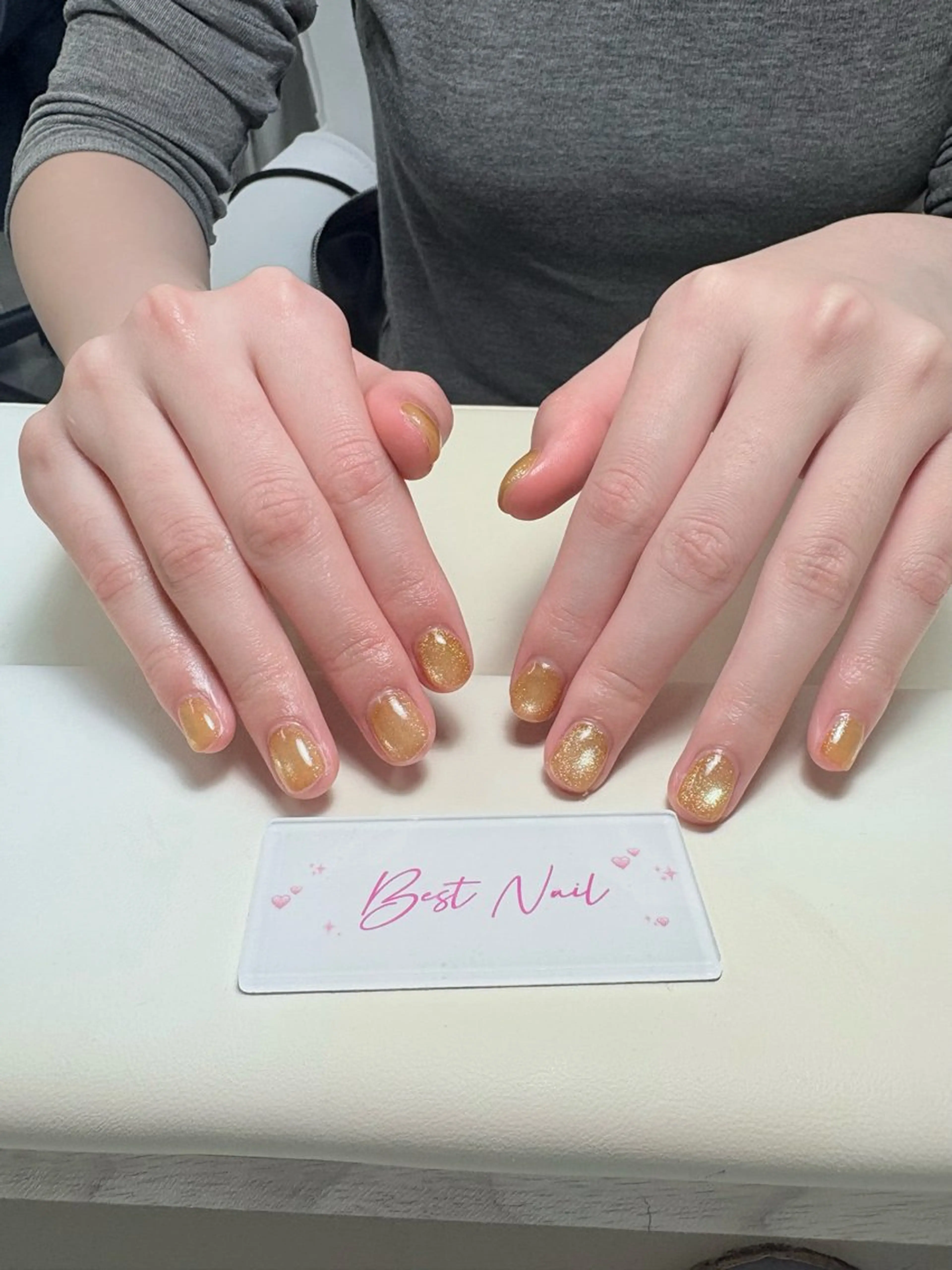 ネイル マグネットネイル ショートネイル 春ネイル 黄色 ハンドネイル あ いのネイルデザイン